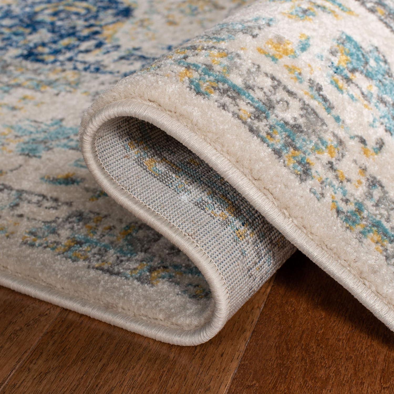 image:imageSAFAVIEH Area Rug 8x10 Evoke Collection Large Ivory amp Blue Shabby Chic Oriental Medallion Design NonShedding amp Easy to Clean Ideal for Living Room Bedroom Dining Space EVK220CIvoryBlue