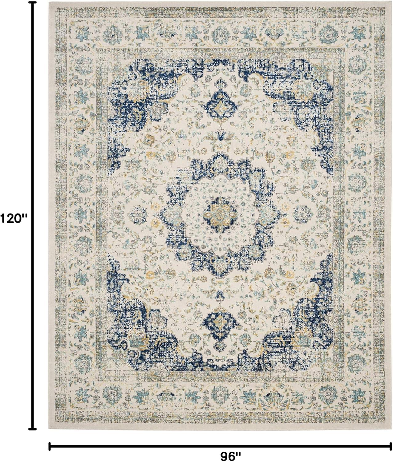 image:imageSAFAVIEH Area Rug 8x10 Evoke Collection Large Ivory amp Blue Shabby Chic Oriental Medallion Design NonShedding amp Easy to Clean Ideal for Living Room Bedroom Dining Space EVK220CIvoryBlue