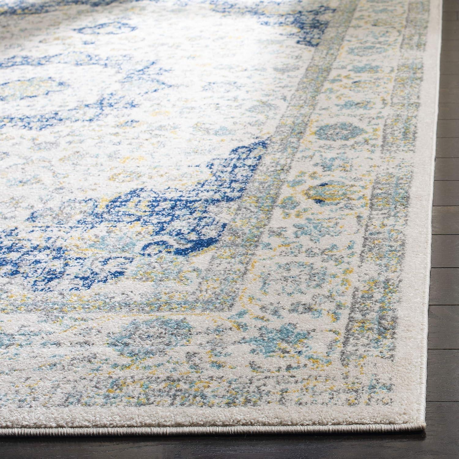 image:imageSAFAVIEH Area Rug 8x10 Evoke Collection Large Ivory amp Blue Shabby Chic Oriental Medallion Design NonShedding amp Easy to Clean Ideal for Living Room Bedroom Dining Space EVK220CIvoryBlue
