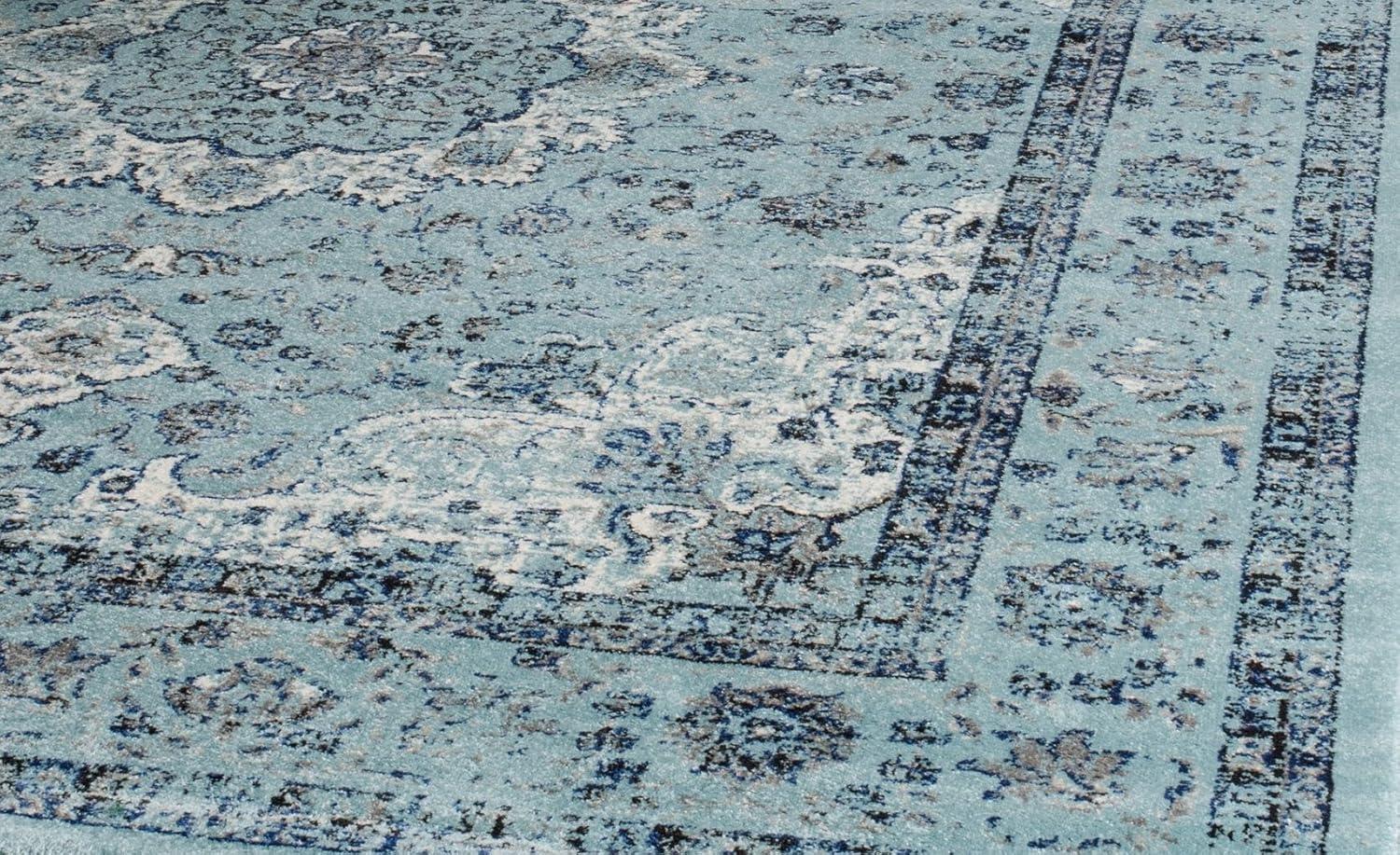 image:imageSAFAVIEH Area Rug 8x10 Evoke Collection Large Ivory amp Blue Shabby Chic Oriental Medallion Design NonShedding amp Easy to Clean Ideal for Living Room Bedroom Dining Space EVK220CLight Blue