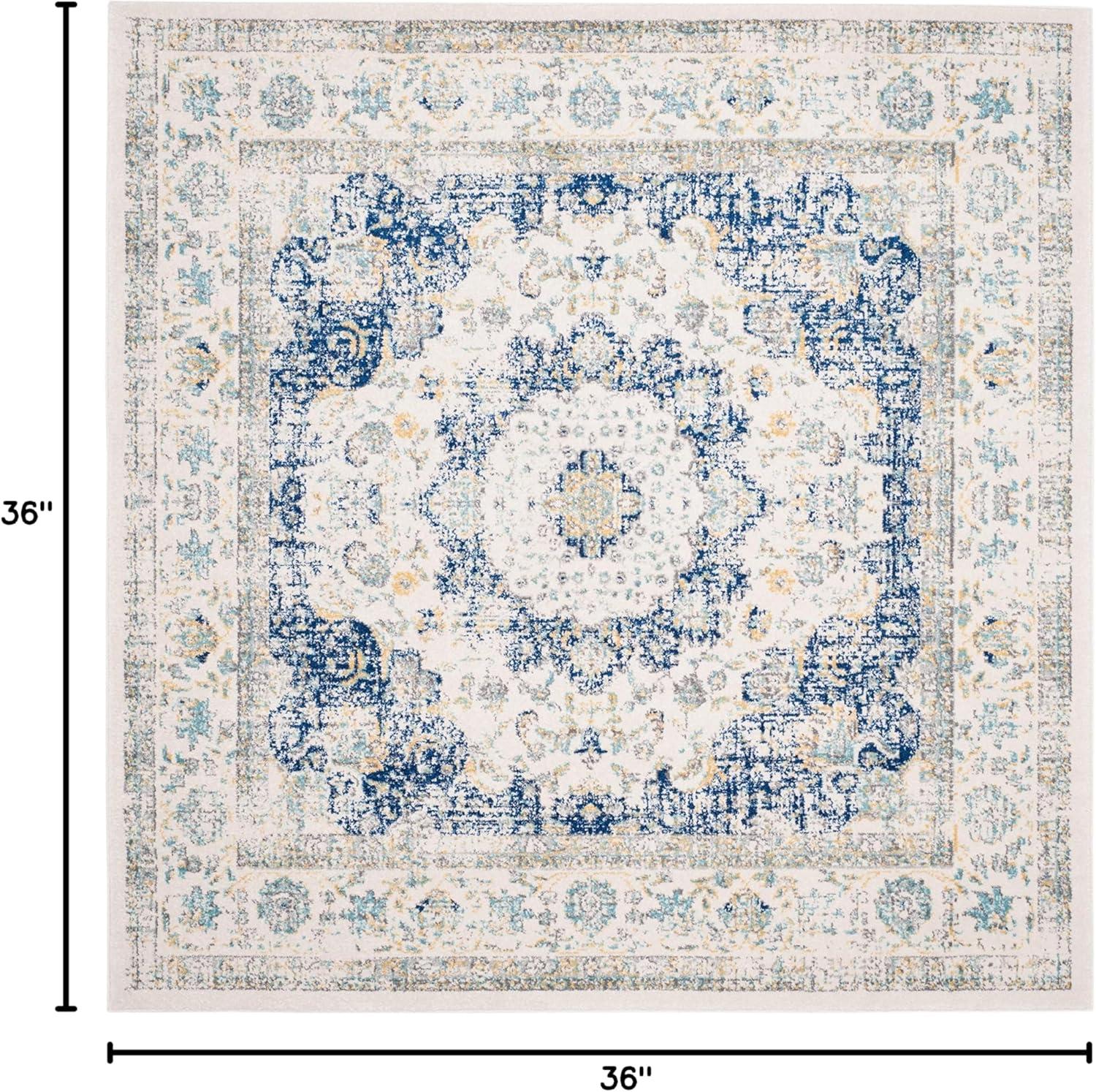 image:imageSAFAVIEH Area Rug 8x10 Evoke Collection Large Ivory amp Blue Shabby Chic Oriental Medallion Design NonShedding amp Easy to Clean Ideal for Living Room Bedroom Dining Space EVK220CIvoryBlue