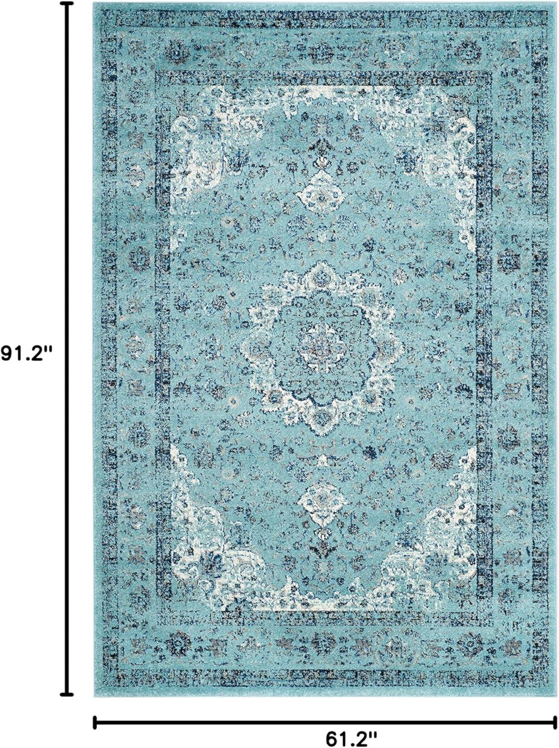 image:imageSAFAVIEH Area Rug 8x10 Evoke Collection Large Ivory amp Blue Shabby Chic Oriental Medallion Design NonShedding amp Easy to Clean Ideal for Living Room Bedroom Dining Space EVK220CLight Blue