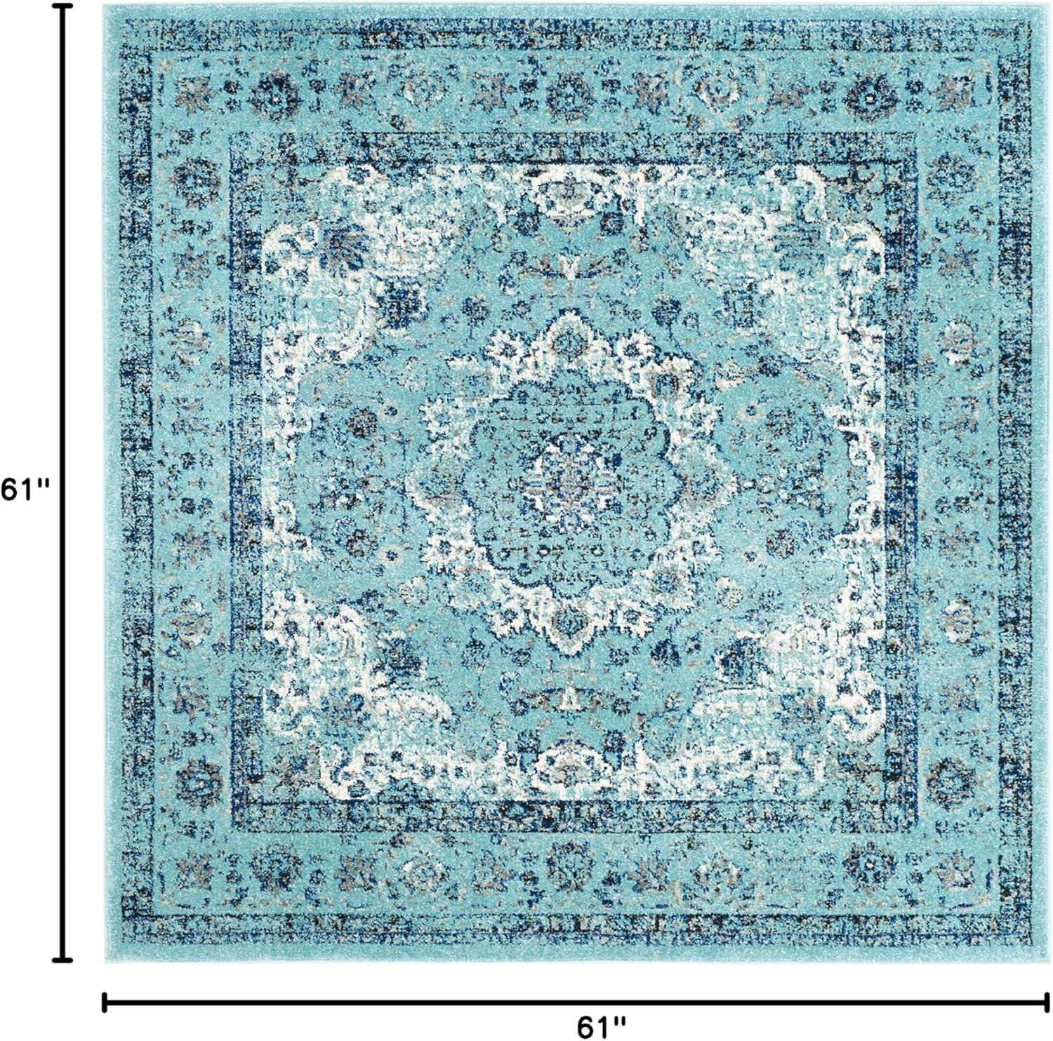 image:imageSAFAVIEH Area Rug 8x10 Evoke Collection Large Ivory amp Blue Shabby Chic Oriental Medallion Design NonShedding amp Easy to Clean Ideal for Living Room Bedroom Dining Space EVK220CLight Blue