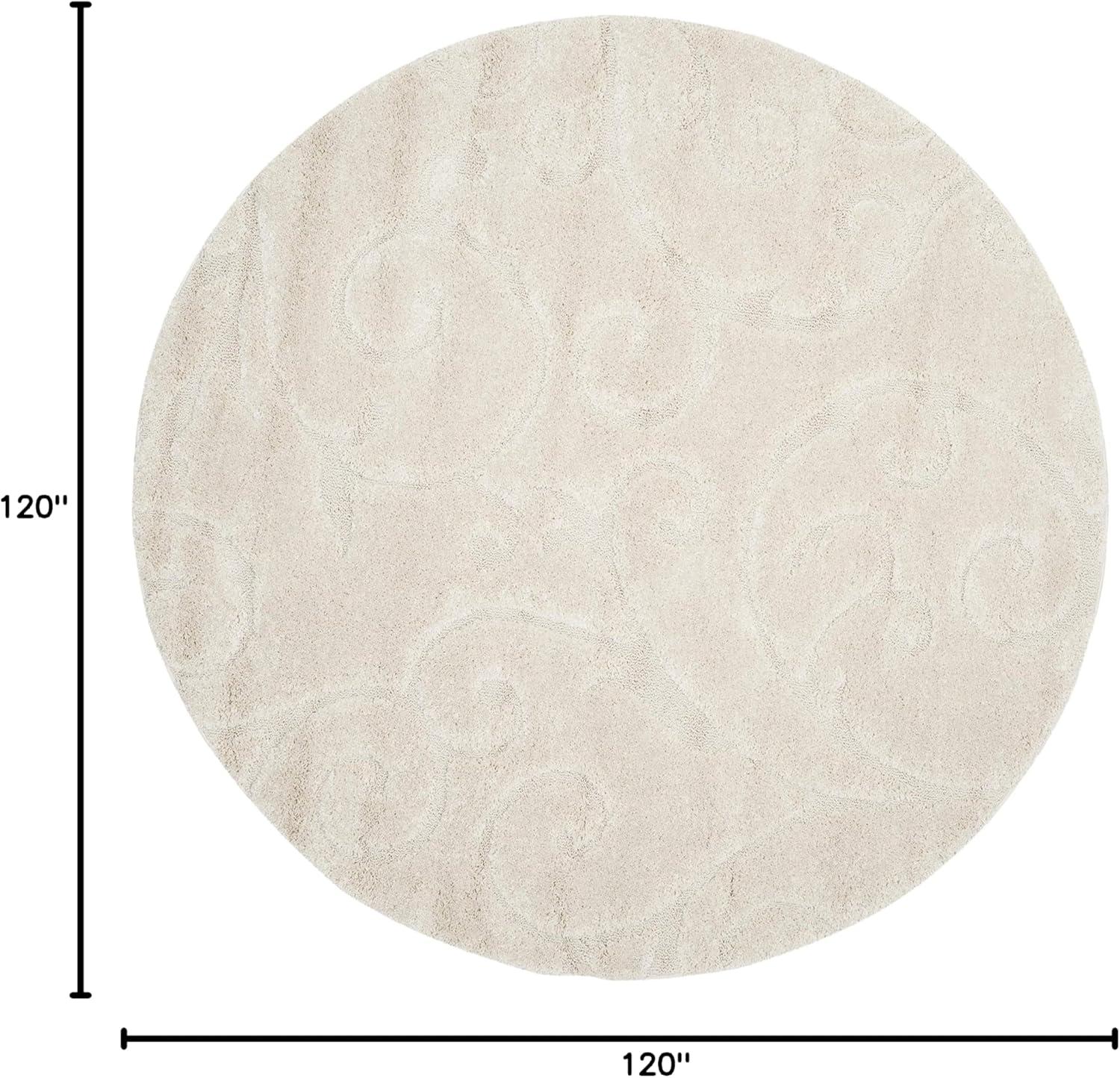image:imageSAFAVIEH Area Rug 8x10 Florida Shag Collection Large Cream amp Blue Scroll Design NonShedding amp Easy to Clean HighLow Plush Pile Ideal for Living Room Bedroom Dining Space SG4551165Creme