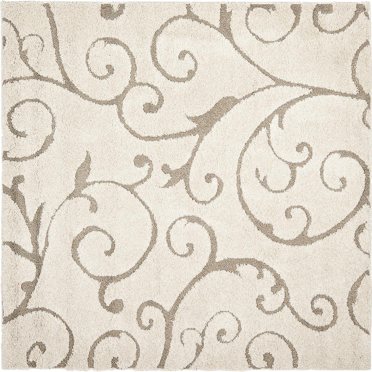 image:imageSAFAVIEH Area Rug 8x10 Florida Shag Collection Large Cream amp Blue Scroll Design NonShedding amp Easy to Clean HighLow Plush Pile Ideal for Living Room Bedroom Dining Space SG4551165CreamBeige