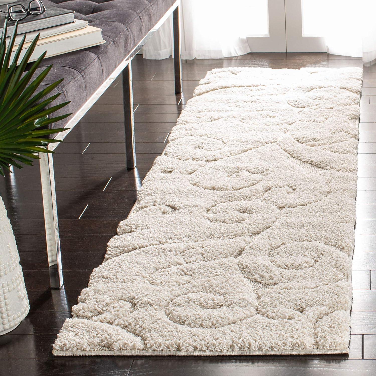 image:imageSAFAVIEH Area Rug 8x10 Florida Shag Collection Large Cream amp Blue Scroll Design NonShedding amp Easy to Clean HighLow Plush Pile Ideal for Living Room Bedroom Dining Space SG4551165Creme