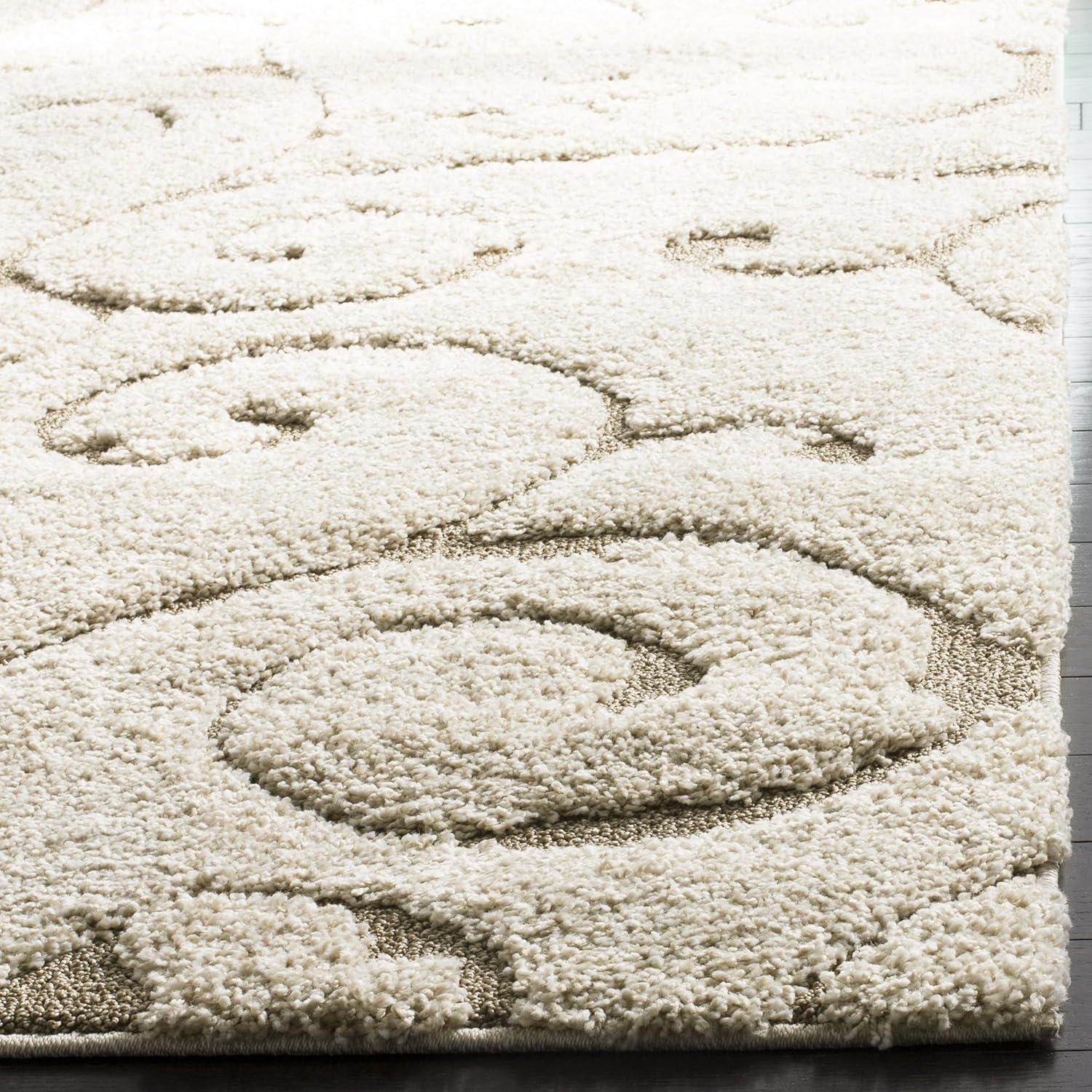 image:imageSAFAVIEH Area Rug 8x10 Florida Shag Collection Large Cream amp Blue Scroll Design NonShedding amp Easy to Clean HighLow Plush Pile Ideal for Living Room Bedroom Dining Space SG4551165CreamBeige