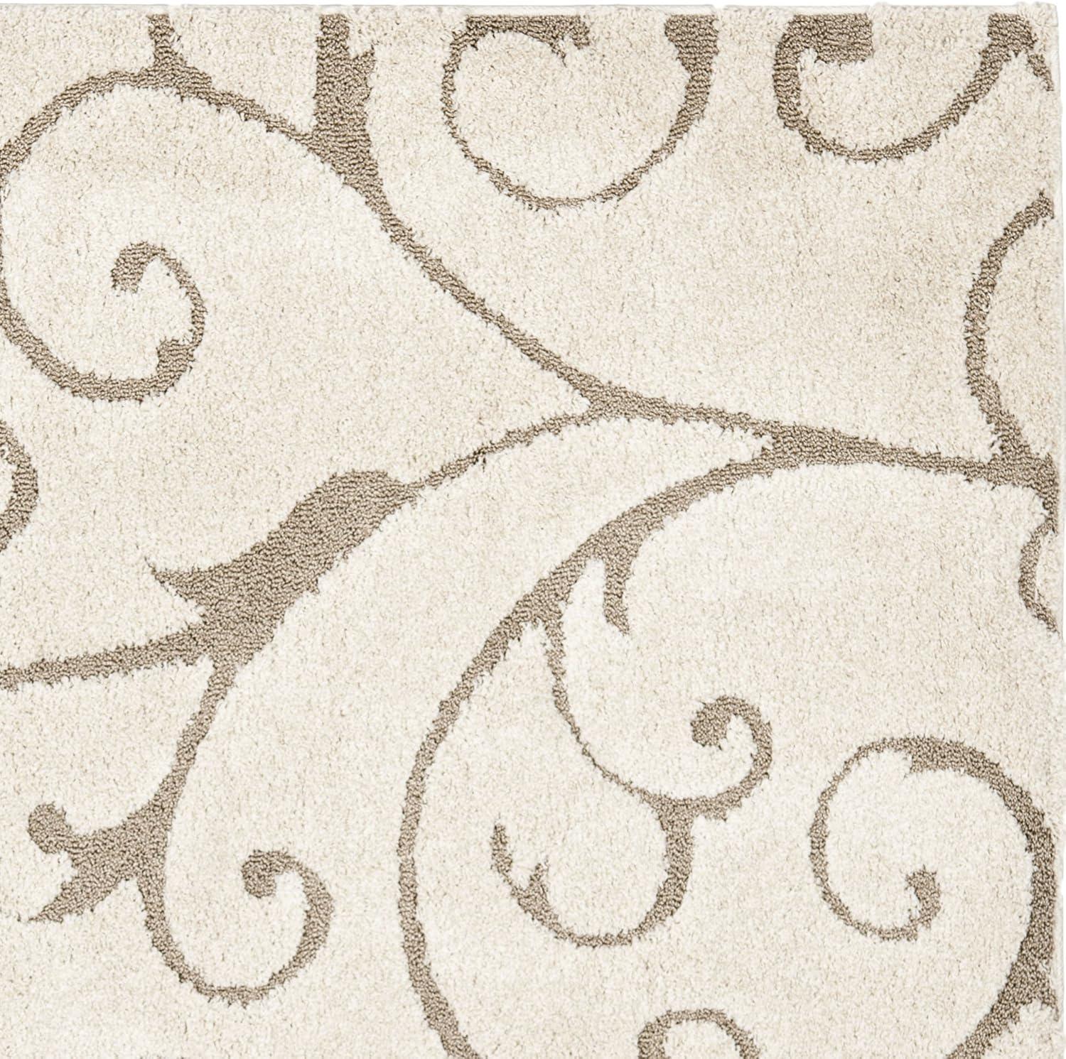 image:imageSAFAVIEH Area Rug 8x10 Florida Shag Collection Large Cream amp Blue Scroll Design NonShedding amp Easy to Clean HighLow Plush Pile Ideal for Living Room Bedroom Dining Space SG4551165CreamBeige