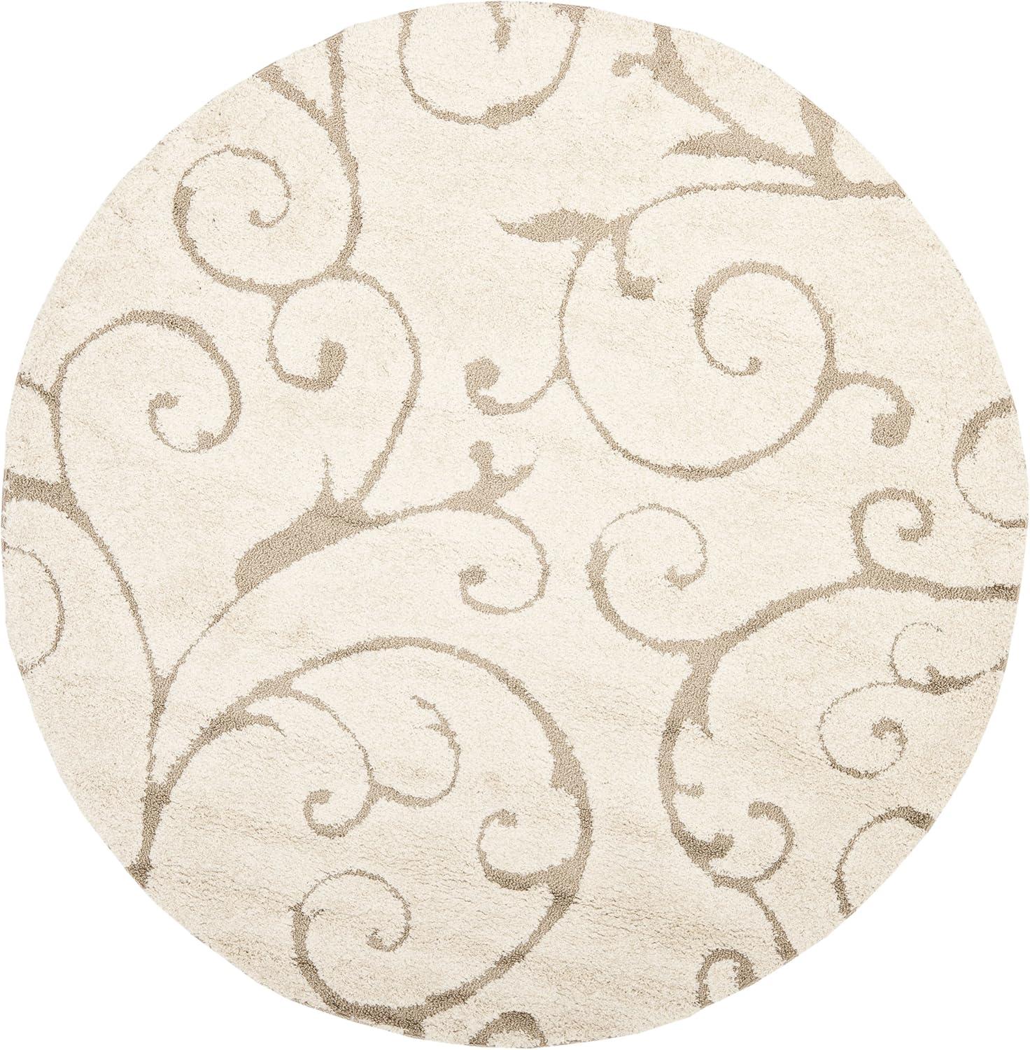 image:imageSAFAVIEH Area Rug 8x10 Florida Shag Collection Large Cream amp Blue Scroll Design NonShedding amp Easy to Clean HighLow Plush Pile Ideal for Living Room Bedroom Dining Space SG4551165CreamBeige