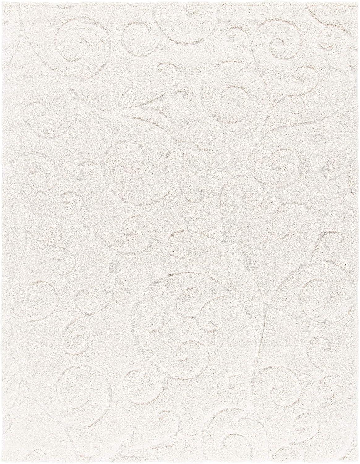 image:imageSAFAVIEH Area Rug 8x10 Florida Shag Collection Large Cream amp Blue Scroll Design NonShedding amp Easy to Clean HighLow Plush Pile Ideal for Living Room Bedroom Dining Space SG4551165Creme