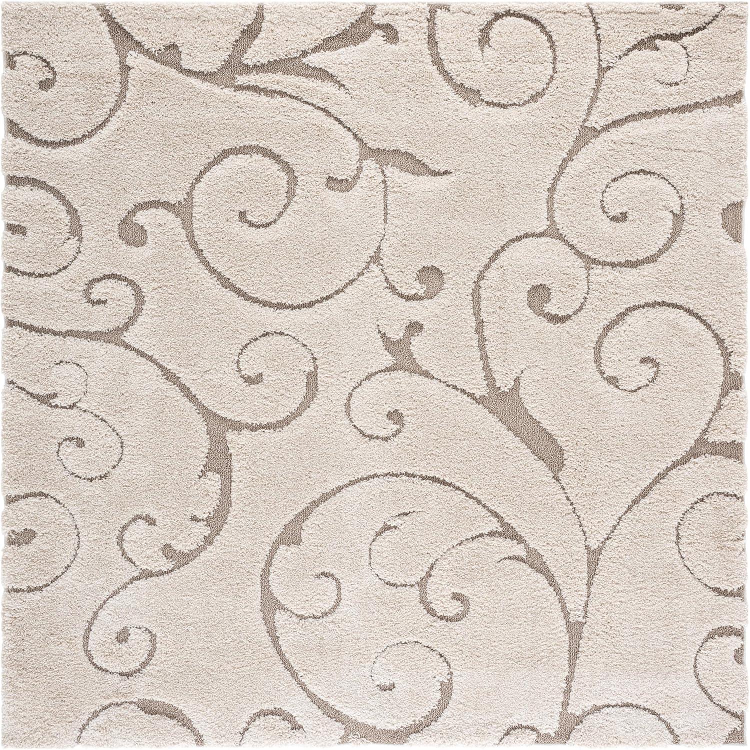 image:imageSAFAVIEH Area Rug 8x10 Florida Shag Collection Large Cream amp Blue Scroll Design NonShedding amp Easy to Clean HighLow Plush Pile Ideal for Living Room Bedroom Dining Space SG4551165CreamBeige