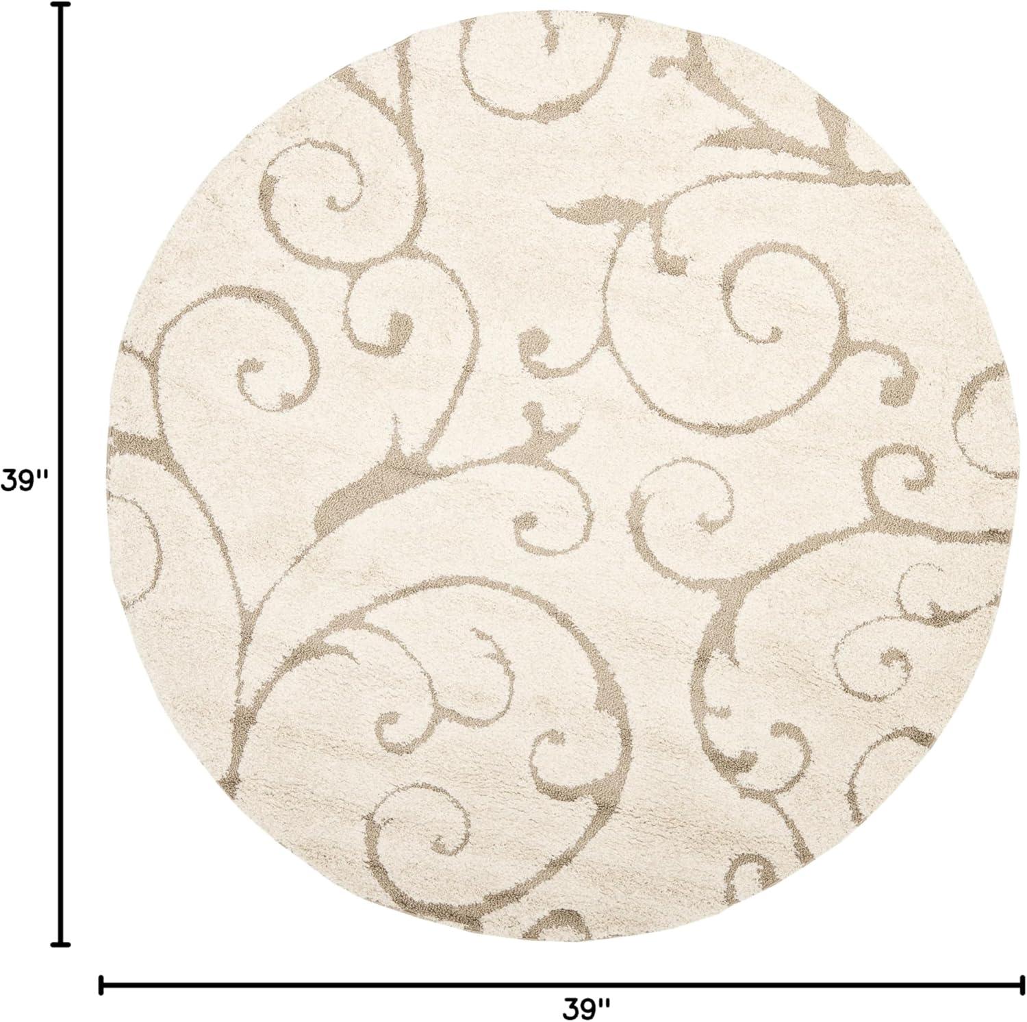 image:imageSAFAVIEH Area Rug 8x10 Florida Shag Collection Large Cream amp Blue Scroll Design NonShedding amp Easy to Clean HighLow Plush Pile Ideal for Living Room Bedroom Dining Space SG4551165CreamBeige