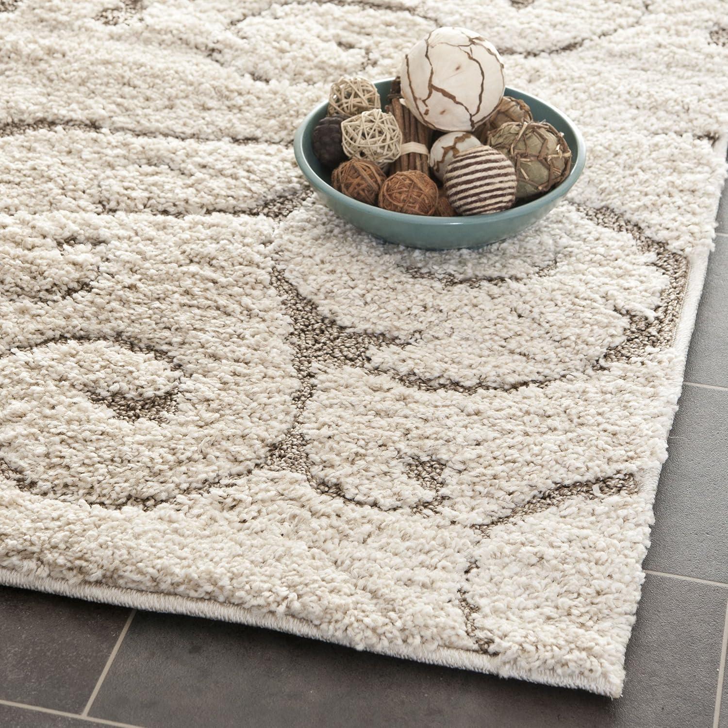 image:imageSAFAVIEH Area Rug 8x10 Florida Shag Collection Large Cream amp Blue Scroll Design NonShedding amp Easy to Clean HighLow Plush Pile Ideal for Living Room Bedroom Dining Space SG4551165CreamBeige