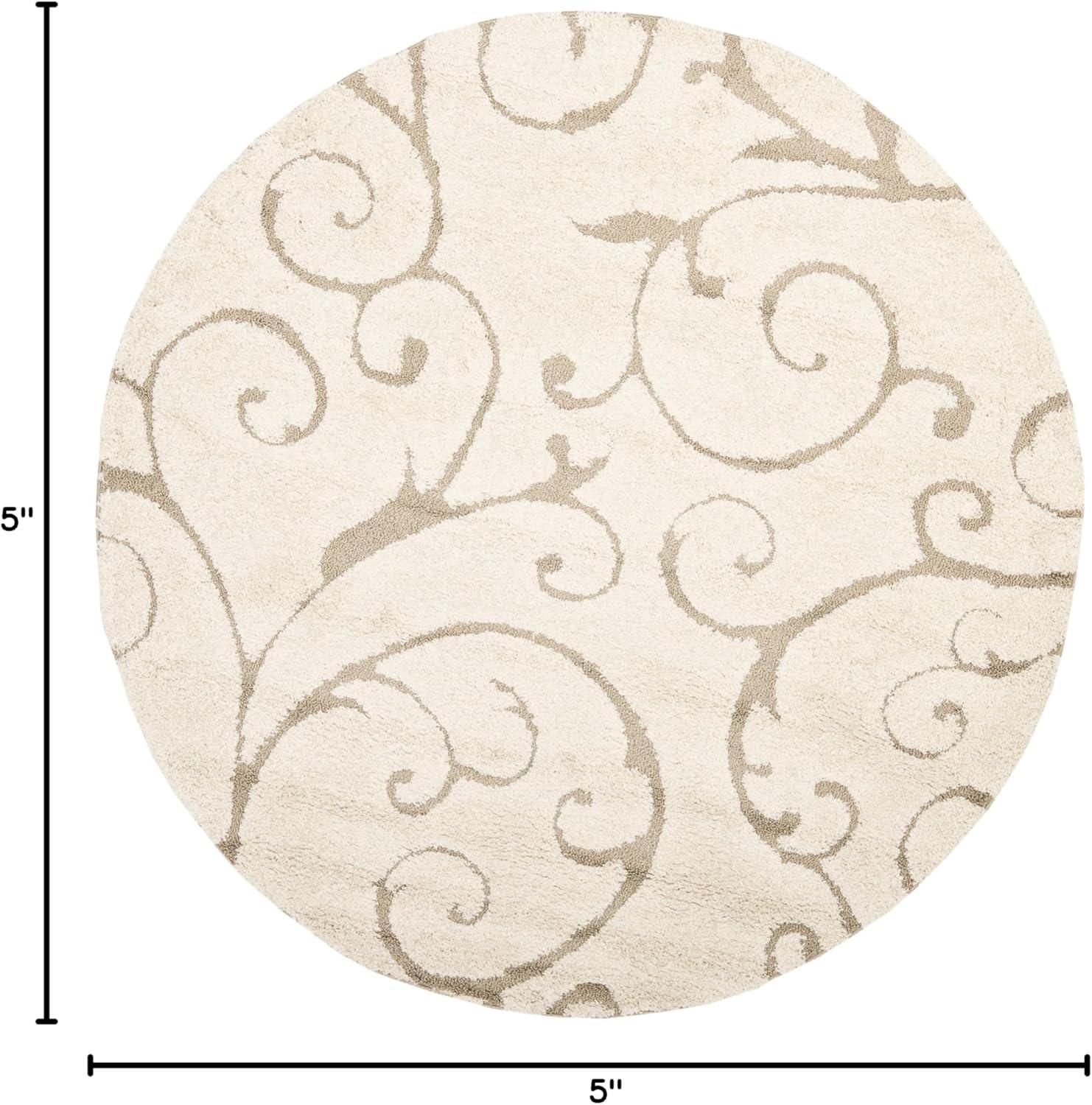 image:imageSAFAVIEH Area Rug 8x10 Florida Shag Collection Large Cream amp Blue Scroll Design NonShedding amp Easy to Clean HighLow Plush Pile Ideal for Living Room Bedroom Dining Space SG4551165CreamBeige