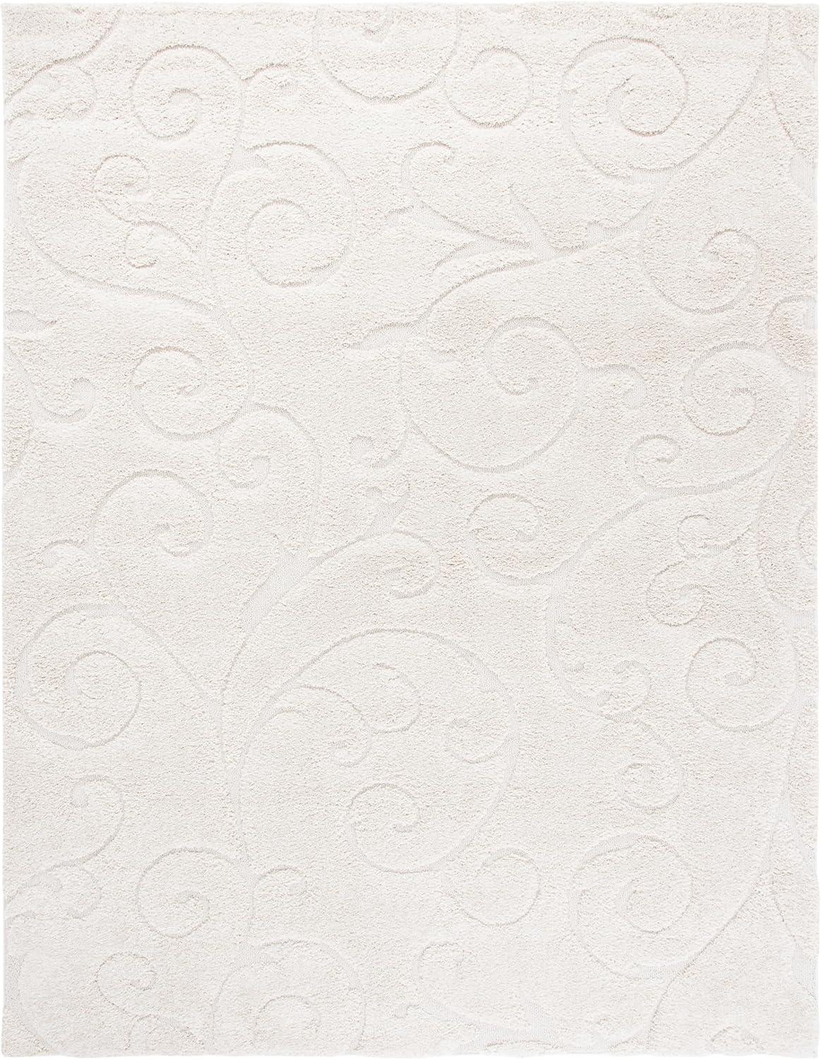 image:imageSAFAVIEH Area Rug 8x10 Florida Shag Collection Large Cream amp Blue Scroll Design NonShedding amp Easy to Clean HighLow Plush Pile Ideal for Living Room Bedroom Dining Space SG4551165Creme