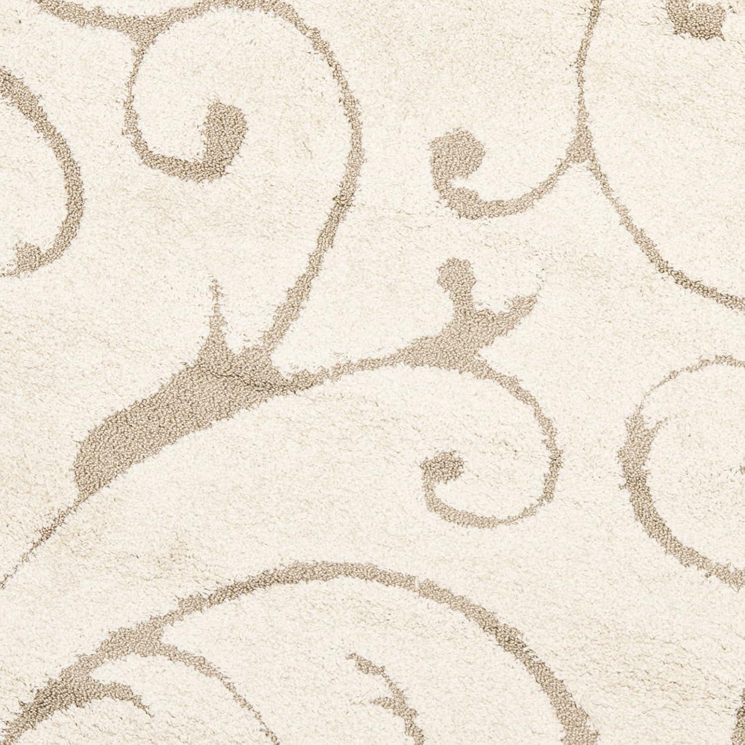 image:imageSAFAVIEH Area Rug 8x10 Florida Shag Collection Large Cream amp Blue Scroll Design NonShedding amp Easy to Clean HighLow Plush Pile Ideal for Living Room Bedroom Dining Space SG4551165CreamBeige
