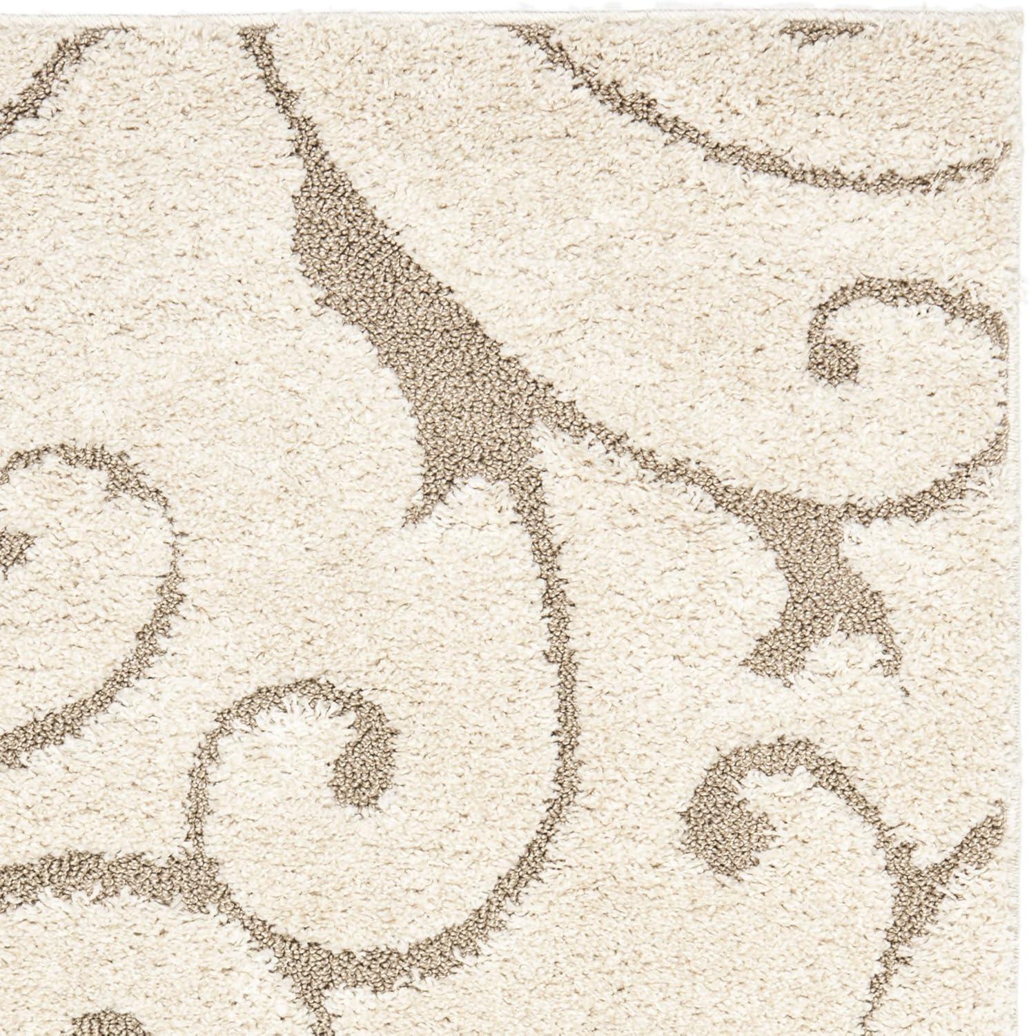 image:imageSAFAVIEH Area Rug 8x10 Florida Shag Collection Large Cream amp Blue Scroll Design NonShedding amp Easy to Clean HighLow Plush Pile Ideal for Living Room Bedroom Dining Space SG4551165CreamBeige