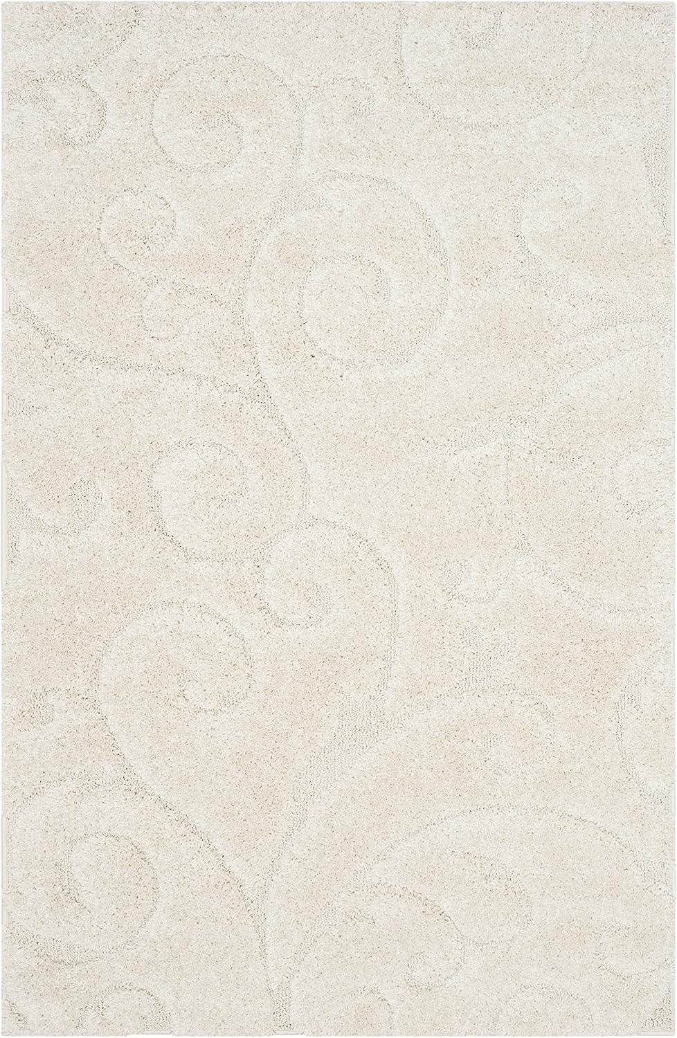 image:imageSAFAVIEH Area Rug 8x10 Florida Shag Collection Large Cream amp Blue Scroll Design NonShedding amp Easy to Clean HighLow Plush Pile Ideal for Living Room Bedroom Dining Space SG4551165Creme