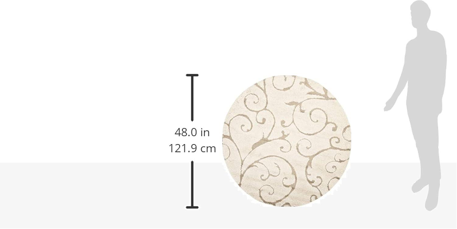 image:imageSAFAVIEH Area Rug 8x10 Florida Shag Collection Large Cream amp Blue Scroll Design NonShedding amp Easy to Clean HighLow Plush Pile Ideal for Living Room Bedroom Dining Space SG4551165CreamBeige