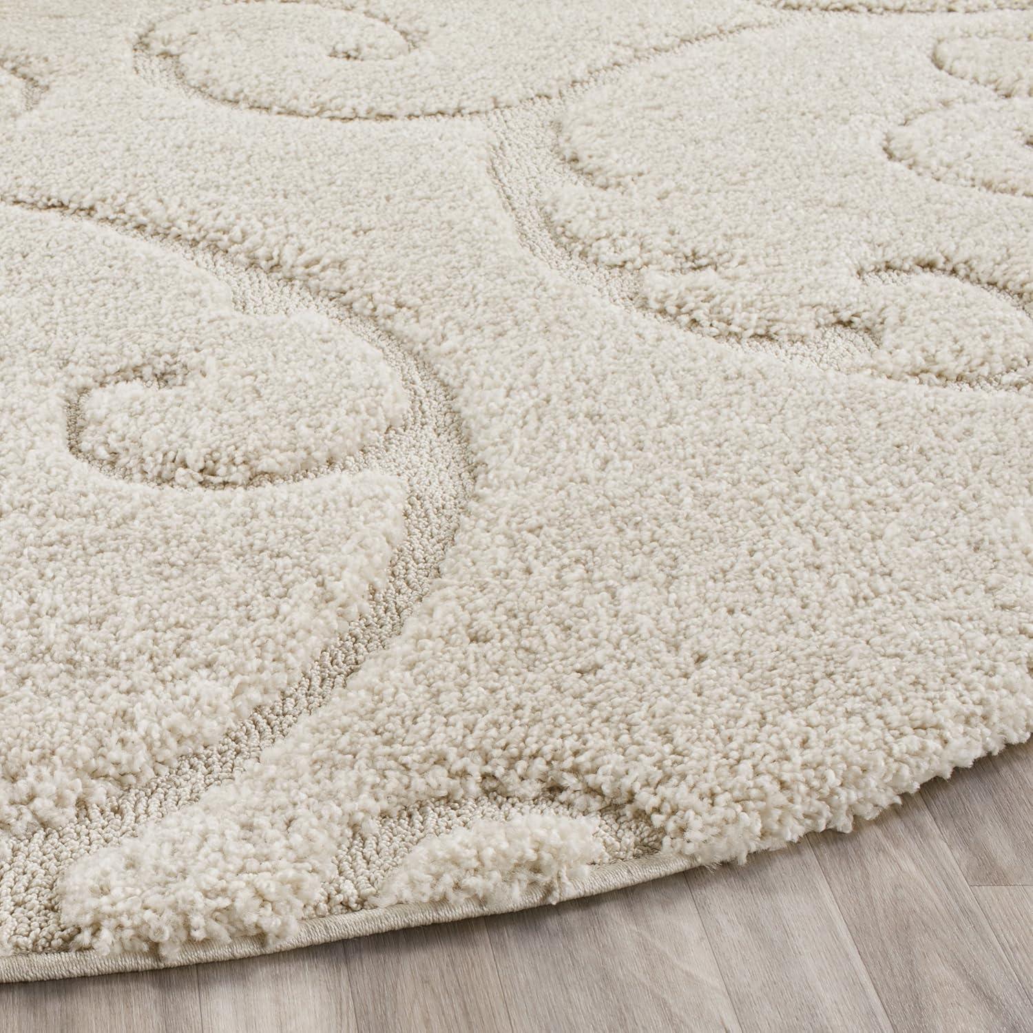 image:imageSAFAVIEH Area Rug 8x10 Florida Shag Collection Large Cream amp Blue Scroll Design NonShedding amp Easy to Clean HighLow Plush Pile Ideal for Living Room Bedroom Dining Space SG4551165Creme