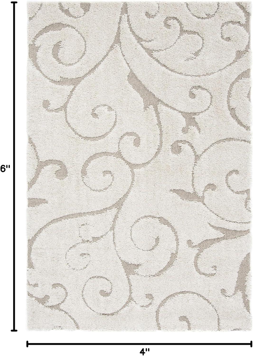 image:imageSAFAVIEH Area Rug 8x10 Florida Shag Collection Large Cream amp Blue Scroll Design NonShedding amp Easy to Clean HighLow Plush Pile Ideal for Living Room Bedroom Dining Space SG4551165CreamBeige