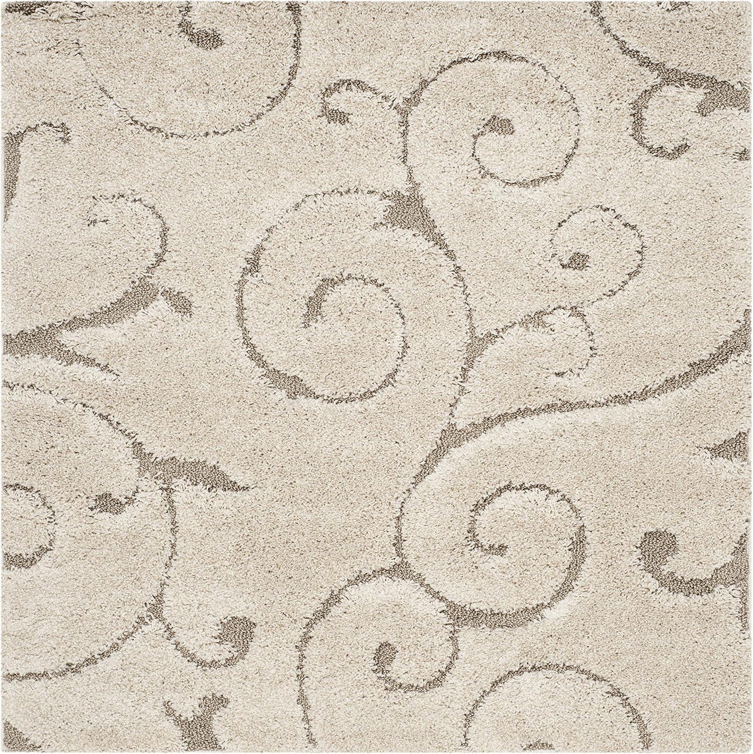 image:imageSAFAVIEH Area Rug 8x10 Florida Shag Collection Large Cream amp Blue Scroll Design NonShedding amp Easy to Clean HighLow Plush Pile Ideal for Living Room Bedroom Dining Space SG4551165CreamBeige