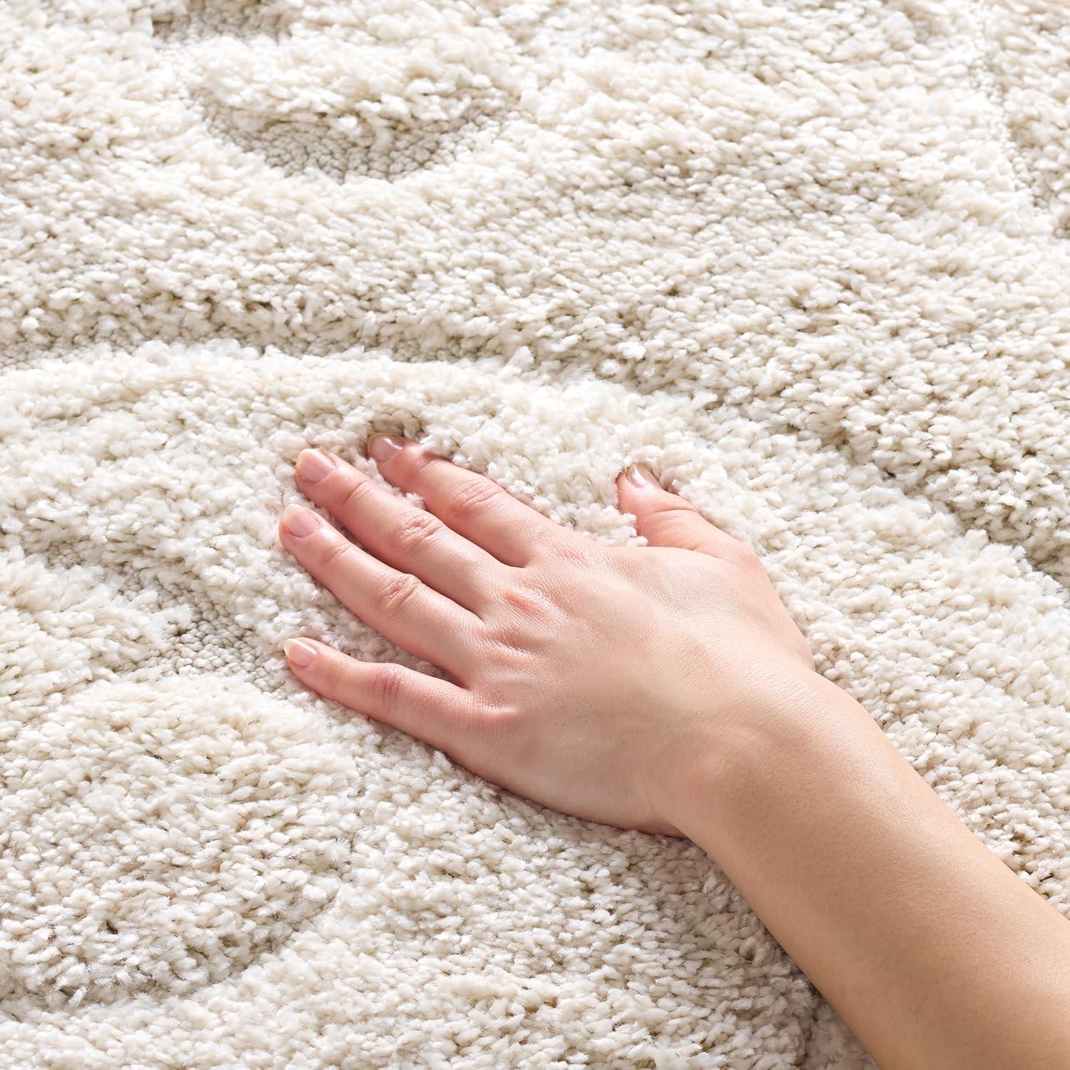 image:imageSAFAVIEH Area Rug 8x10 Florida Shag Collection Large Cream amp Blue Scroll Design NonShedding amp Easy to Clean HighLow Plush Pile Ideal for Living Room Bedroom Dining Space SG4551165Creme