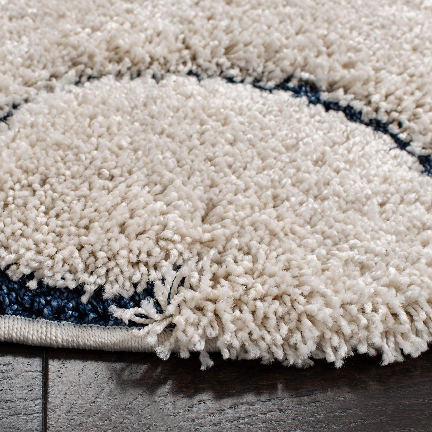 image:imageSAFAVIEH Area Rug 8x10 Florida Shag Collection Large Cream amp Blue Scroll Design NonShedding amp Easy to Clean HighLow Plush Pile Ideal for Living Room Bedroom Dining Space SG4551165CreamBlue