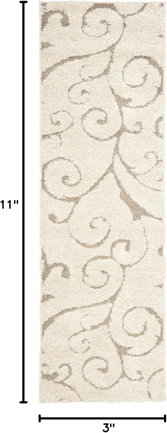 image:imageSAFAVIEH Area Rug 8x10 Florida Shag Collection Large Cream amp Blue Scroll Design NonShedding amp Easy to Clean HighLow Plush Pile Ideal for Living Room Bedroom Dining Space SG4551165CreamBeige