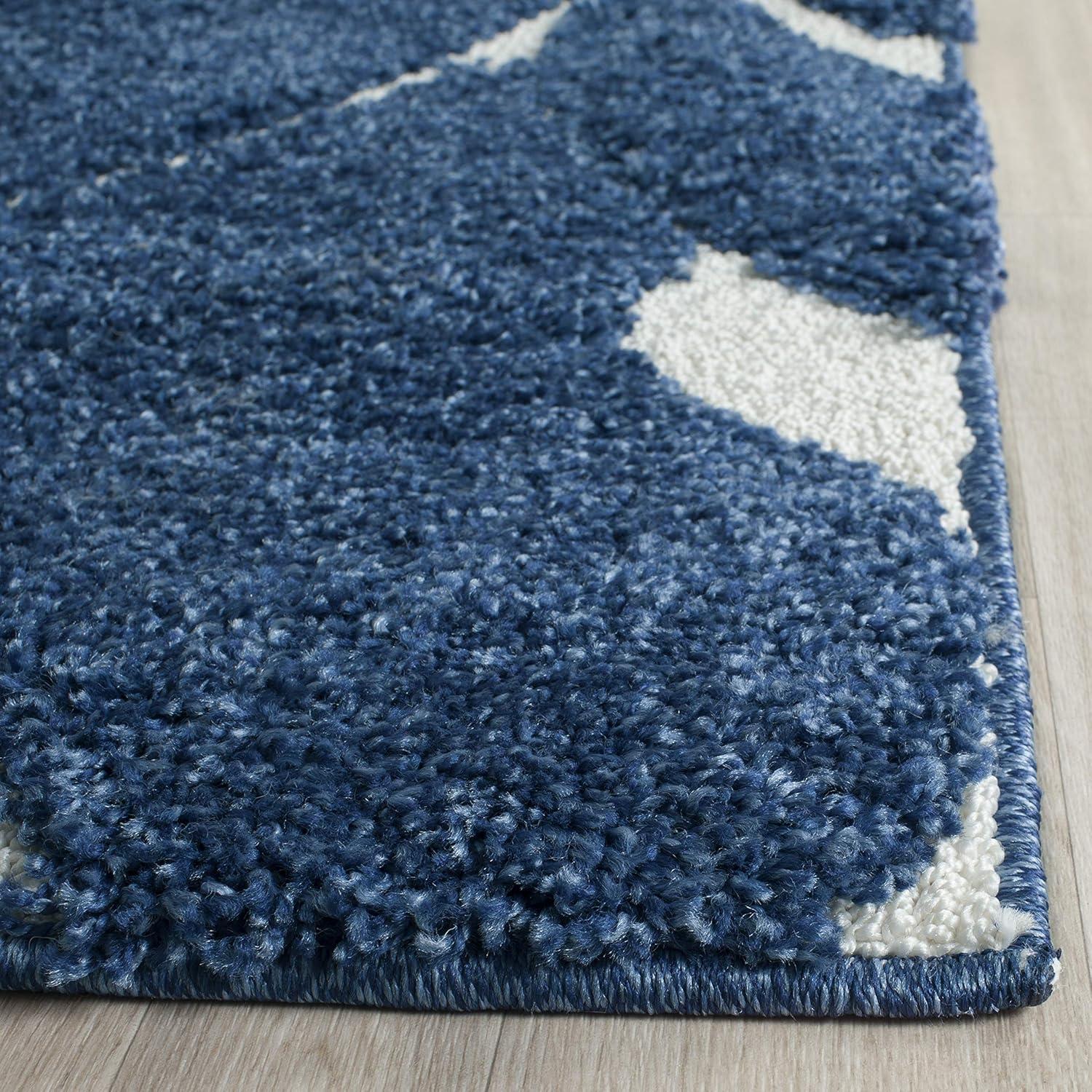 image:imageSAFAVIEH Area Rug 8x10 Florida Shag Collection Large Cream amp Blue Scroll Design NonShedding amp Easy to Clean HighLow Plush Pile Ideal for Living Room Bedroom Dining Space SG4551165Dark BlueCream
