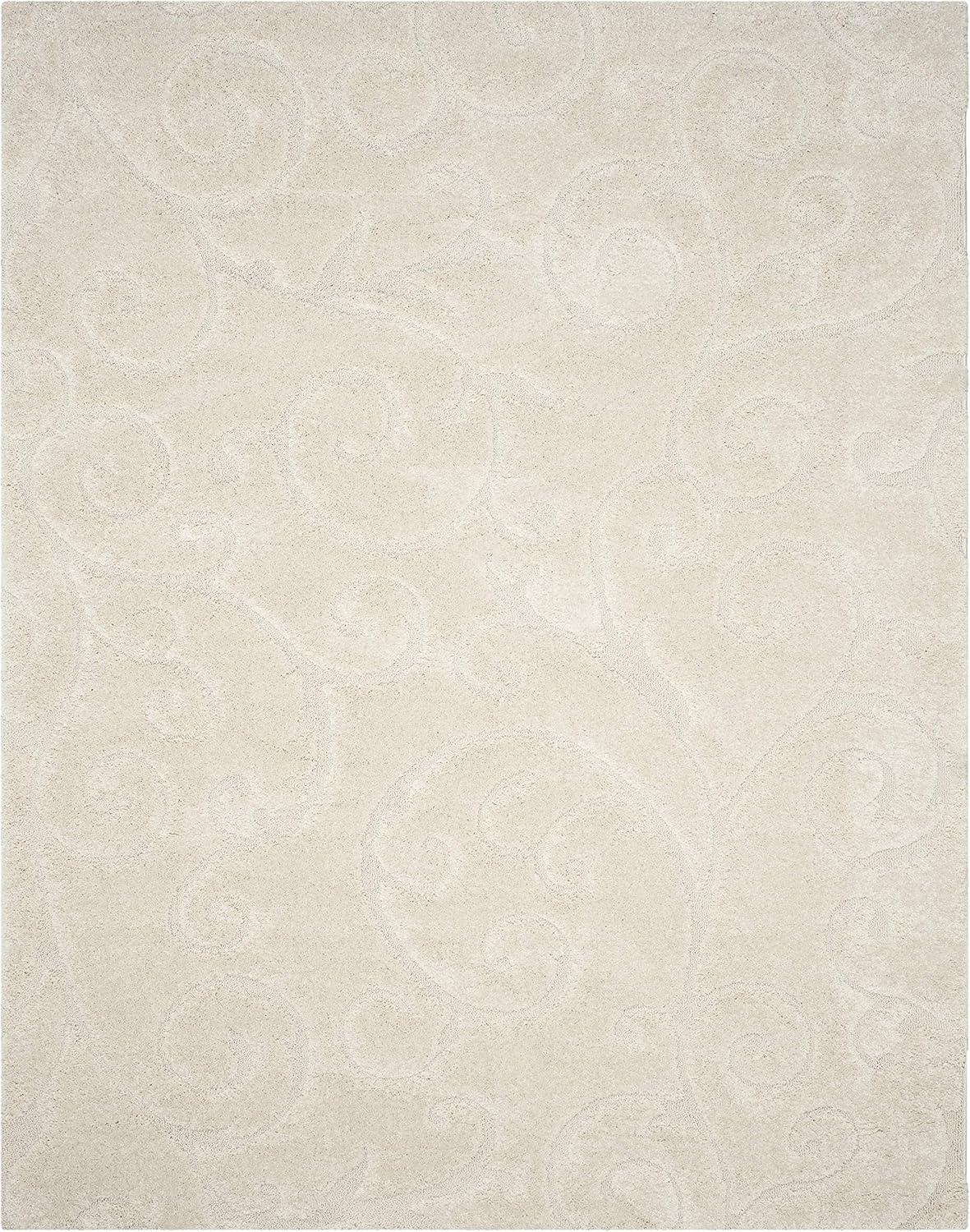 image:imageSAFAVIEH Area Rug 8x10 Florida Shag Collection Large Cream amp Blue Scroll Design NonShedding amp Easy to Clean HighLow Plush Pile Ideal for Living Room Bedroom Dining Space SG4551165Creme
