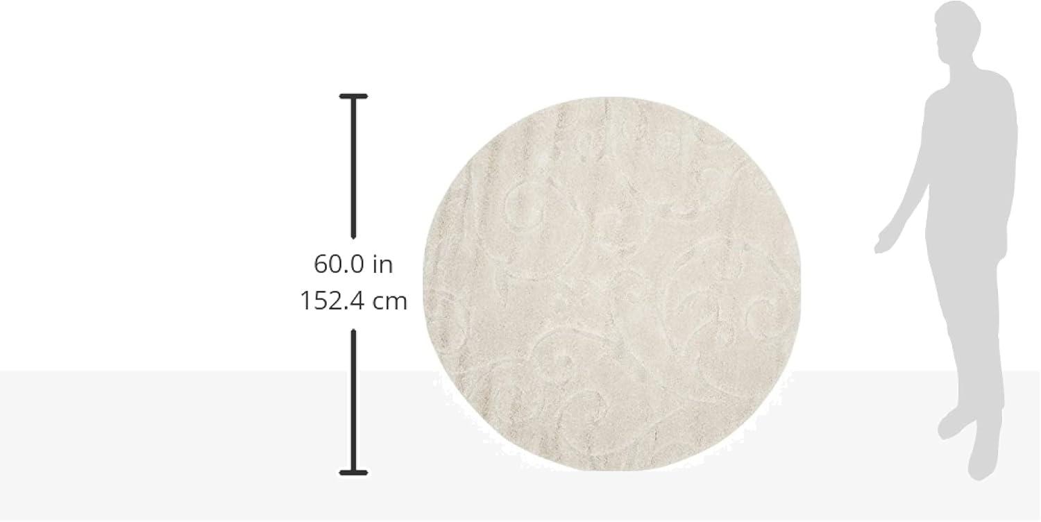 image:imageSAFAVIEH Area Rug 8x10 Florida Shag Collection Large Cream amp Blue Scroll Design NonShedding amp Easy to Clean HighLow Plush Pile Ideal for Living Room Bedroom Dining Space SG4551165Creme