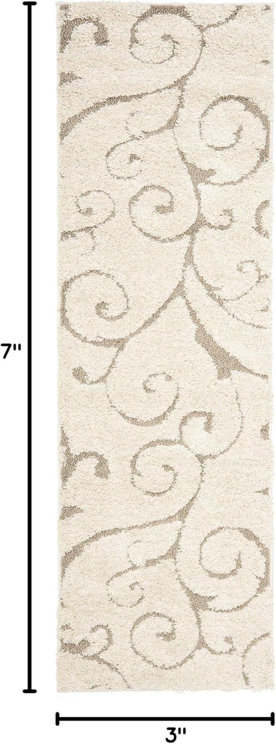 image:imageSAFAVIEH Area Rug 8x10 Florida Shag Collection Large Cream amp Blue Scroll Design NonShedding amp Easy to Clean HighLow Plush Pile Ideal for Living Room Bedroom Dining Space SG4551165CreamBeige