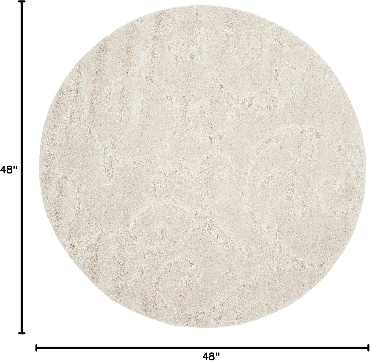 image:imageSAFAVIEH Area Rug 8x10 Florida Shag Collection Large Cream amp Blue Scroll Design NonShedding amp Easy to Clean HighLow Plush Pile Ideal for Living Room Bedroom Dining Space SG4551165Creme