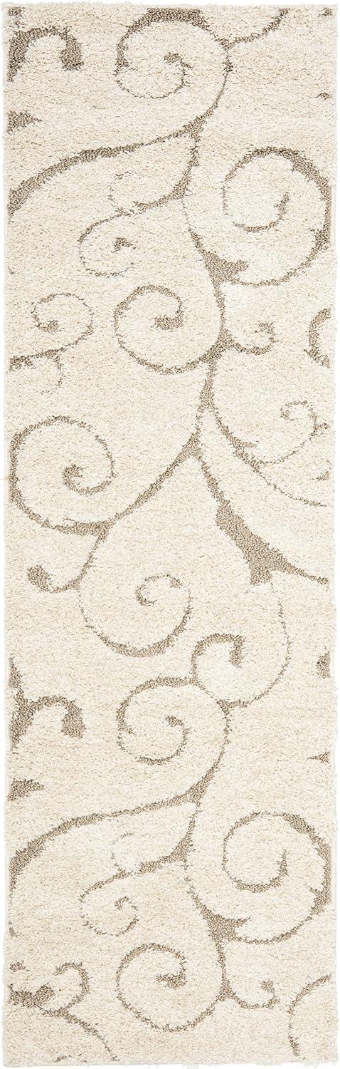 image:imageSAFAVIEH Area Rug 8x10 Florida Shag Collection Large Cream amp Blue Scroll Design NonShedding amp Easy to Clean HighLow Plush Pile Ideal for Living Room Bedroom Dining Space SG4551165CreamBeige