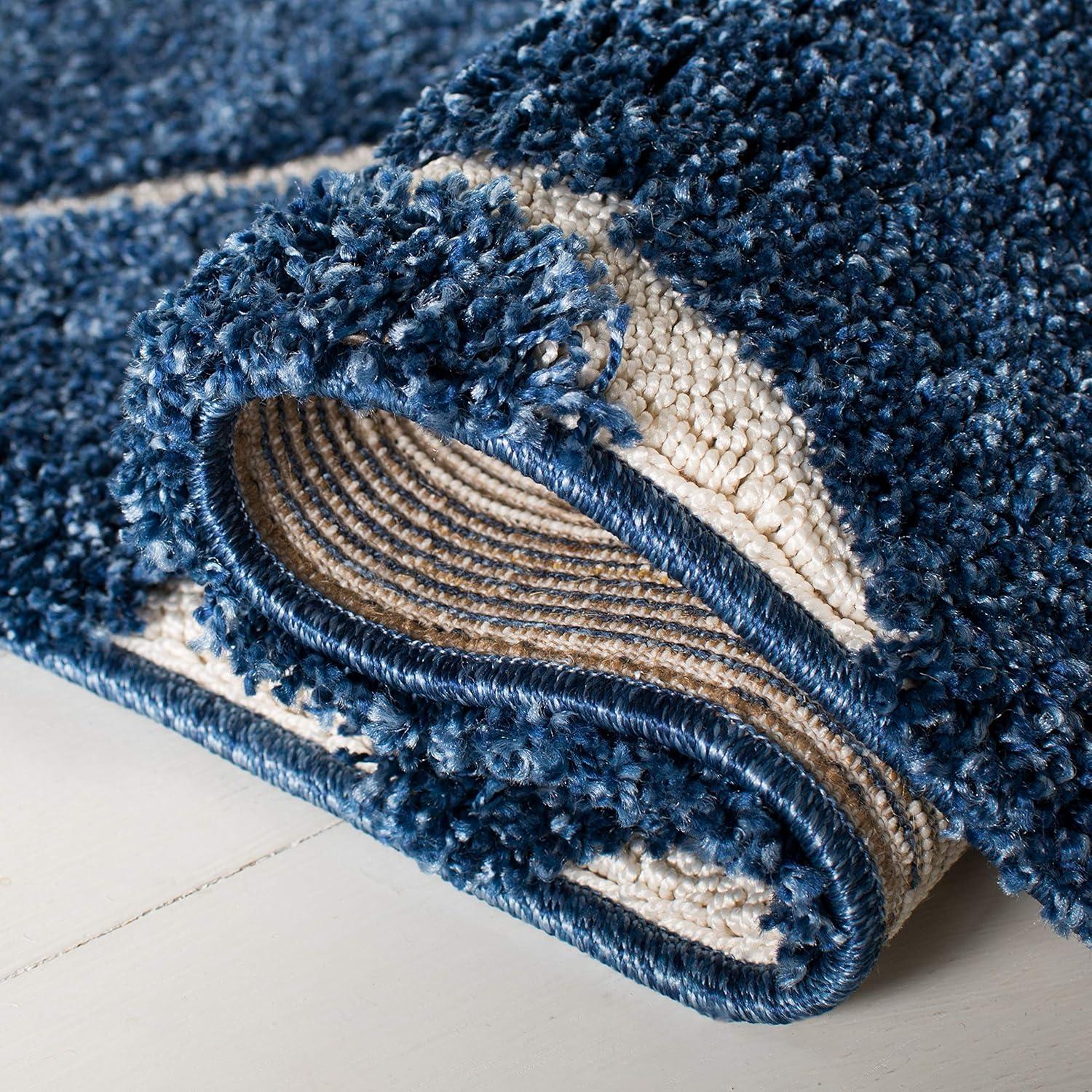 image:imageSAFAVIEH Area Rug 8x10 Florida Shag Collection Large Cream amp Blue Scroll Design NonShedding amp Easy to Clean HighLow Plush Pile Ideal for Living Room Bedroom Dining Space SG4551165Dark BlueCream