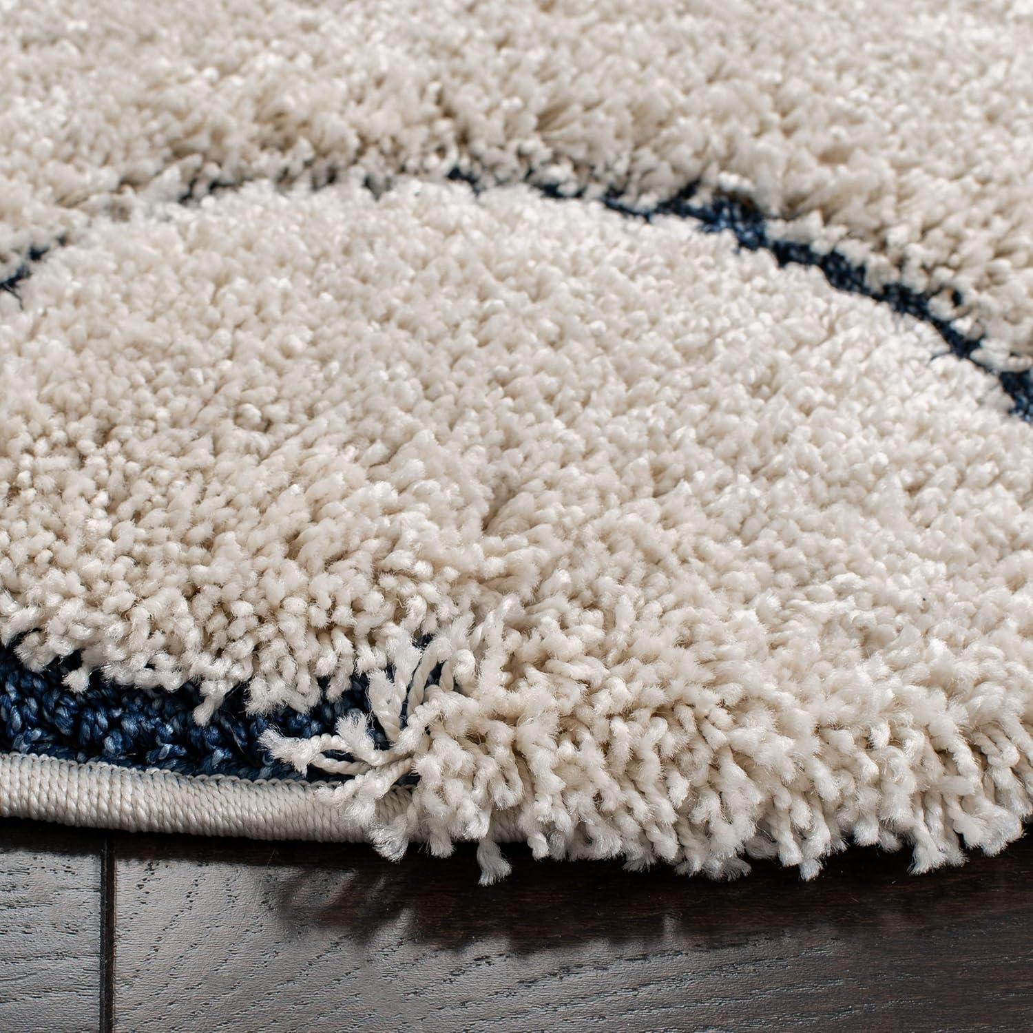 image:imageSAFAVIEH Area Rug 8x10 Florida Shag Collection Large Cream amp Blue Scroll Design NonShedding amp Easy to Clean HighLow Plush Pile Ideal for Living Room Bedroom Dining Space SG4551165CreamBlue