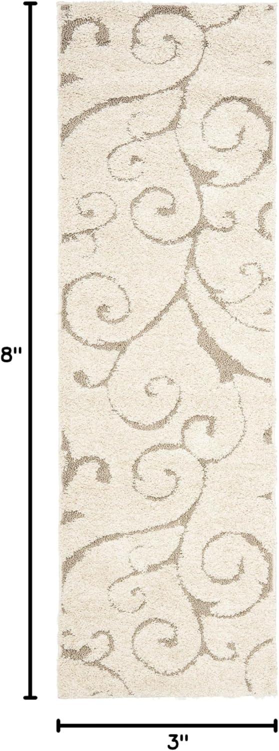 image:imageSAFAVIEH Area Rug 8x10 Florida Shag Collection Large Cream amp Blue Scroll Design NonShedding amp Easy to Clean HighLow Plush Pile Ideal for Living Room Bedroom Dining Space SG4551165CreamBeige