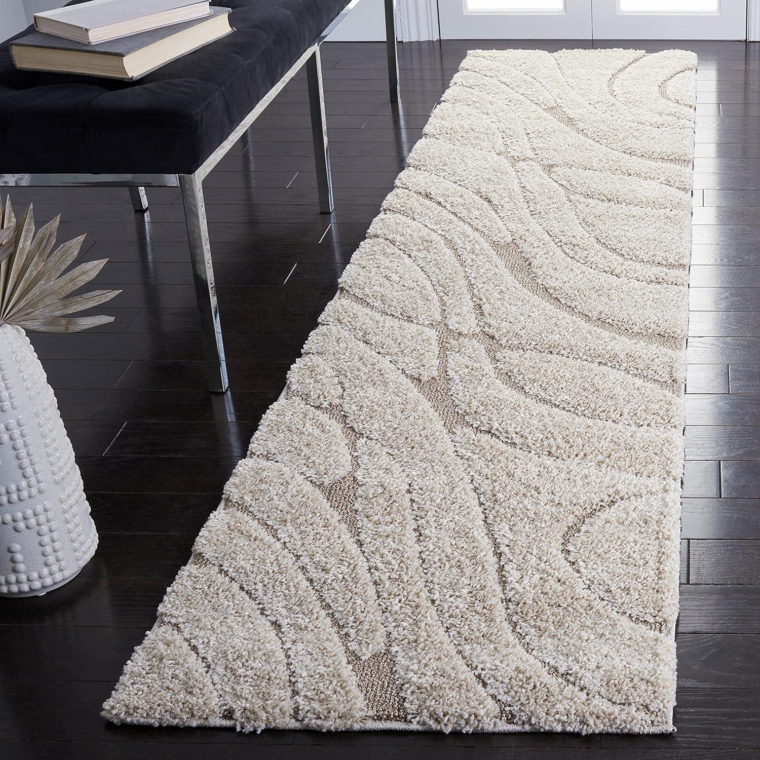 image:imageSAFAVIEH Area Rug 8x10 Florida Shag Collection Large Grey amp Grey NonShedding amp Easy Cleaning Plush Thick Pile Ideal for Living Room Bedroom Dining Space SG471080CreamBeige
