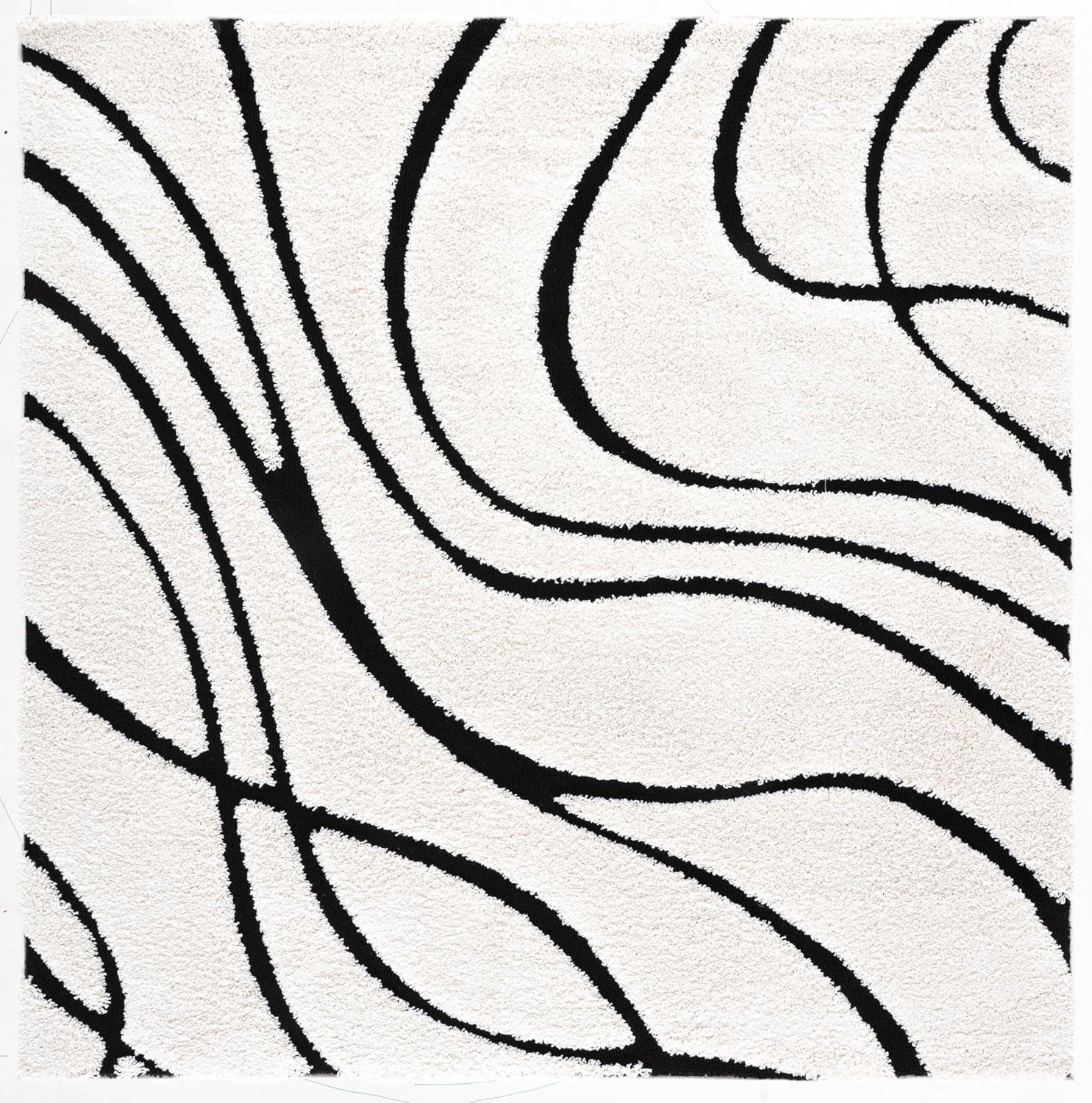 image:imageSAFAVIEH Area Rug 8x10 Florida Shag Collection Large Grey amp Grey NonShedding amp Easy Cleaning Plush Thick Pile Ideal for Living Room Bedroom Dining Space SG471080IvoryBlack