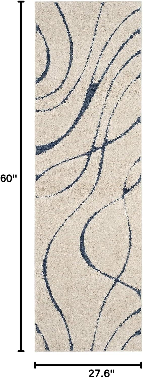 image:imageSAFAVIEH Area Rug 8x10 Florida Shag Collection Large Grey amp Grey NonShedding amp Easy Cleaning Plush Thick Pile Ideal for Living Room Bedroom Dining Space SG471080CreamBlue