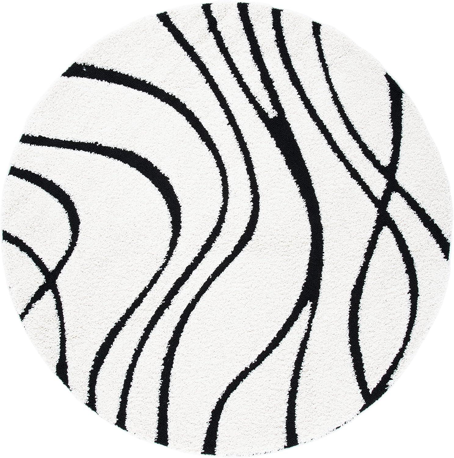 image:imageSAFAVIEH Area Rug 8x10 Florida Shag Collection Large Grey amp Grey NonShedding amp Easy Cleaning Plush Thick Pile Ideal for Living Room Bedroom Dining Space SG471080IvoryBlack