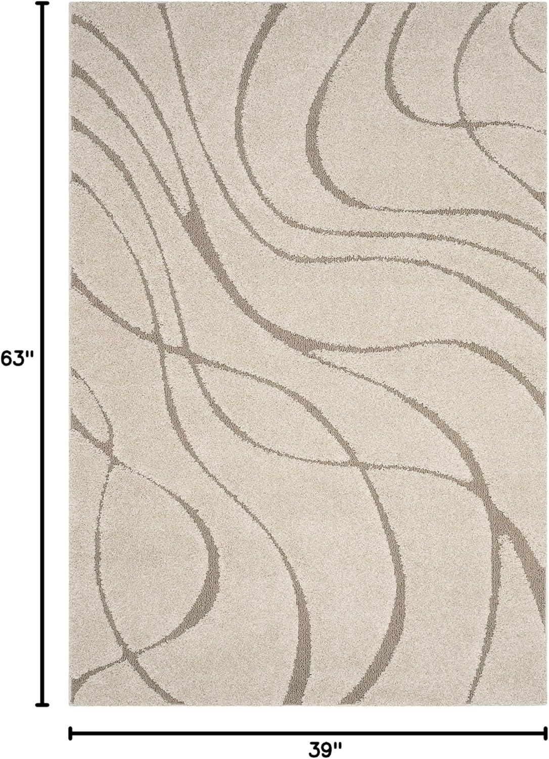 image:imageSAFAVIEH Area Rug 8x10 Florida Shag Collection Large Grey amp Grey NonShedding amp Easy Cleaning Plush Thick Pile Ideal for Living Room Bedroom Dining Space SG471080CreamBeige