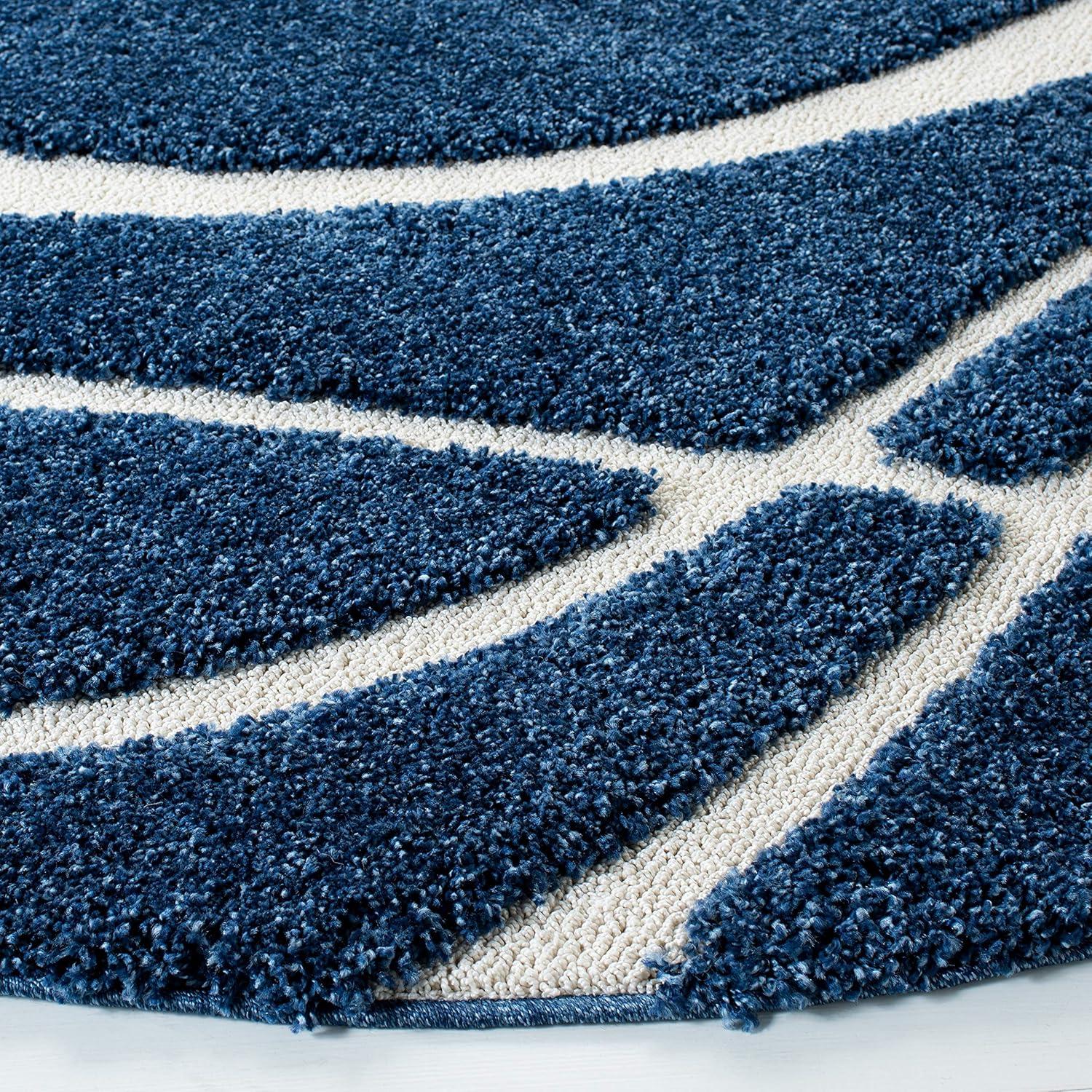 image:imageSAFAVIEH Area Rug 8x10 Florida Shag Collection Large Grey amp Grey NonShedding amp Easy Cleaning Plush Thick Pile Ideal for Living Room Bedroom Dining Space SG471080NavyIvory