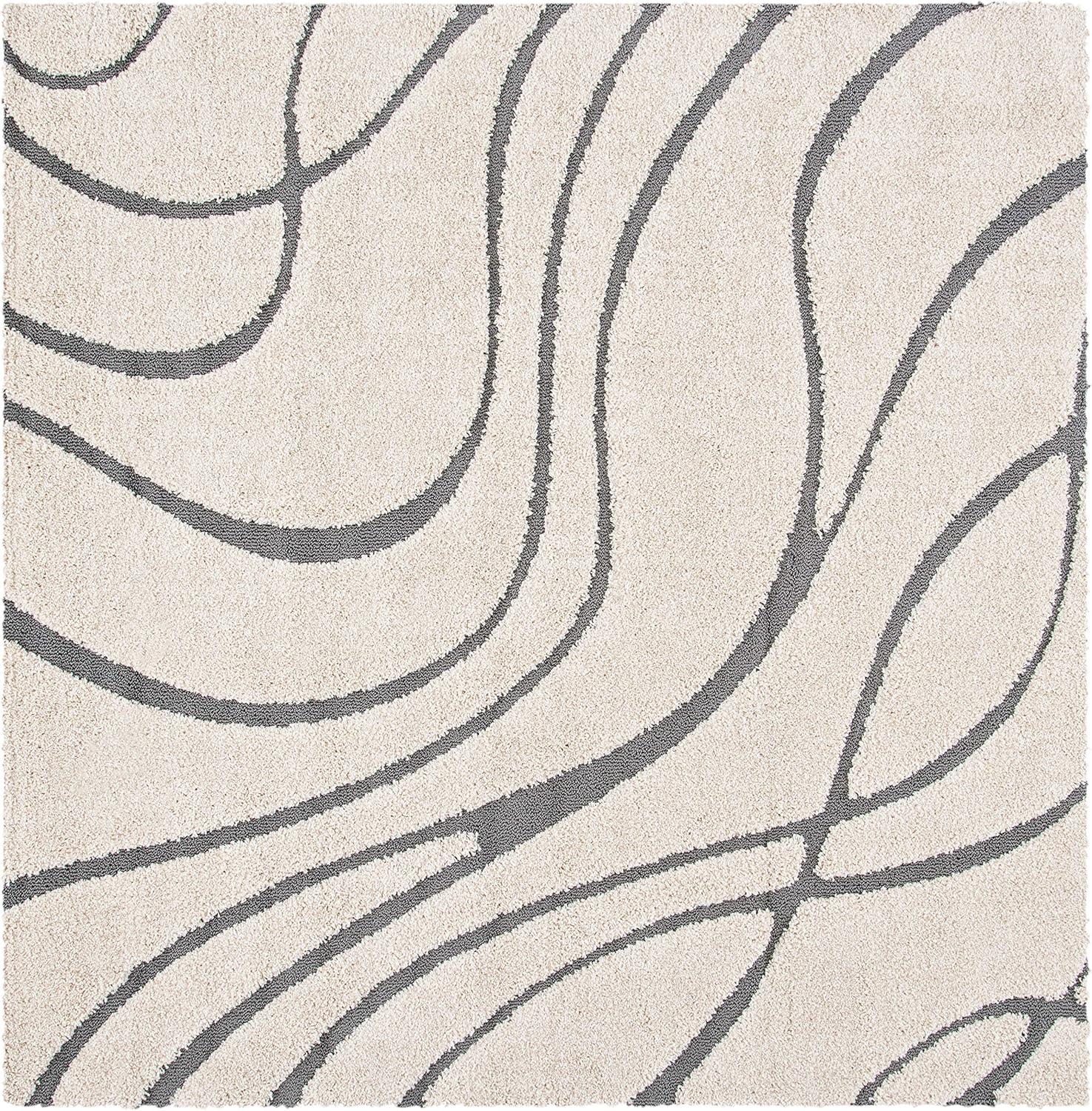 image:imageSAFAVIEH Area Rug 8x10 Florida Shag Collection Large Grey amp Grey NonShedding amp Easy Cleaning Plush Thick Pile Ideal for Living Room Bedroom Dining Space SG471080CreamGrey