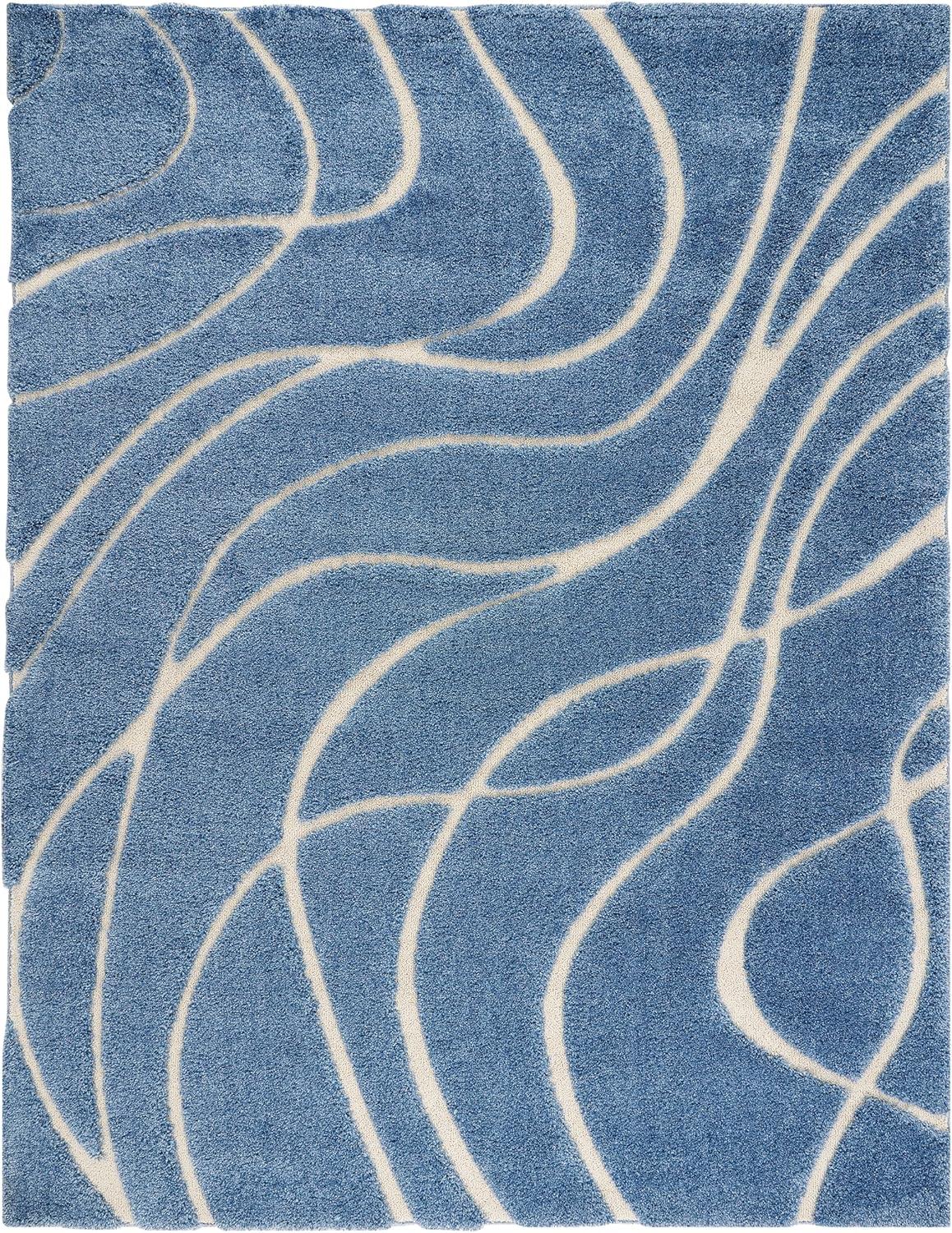 image:imageSAFAVIEH Area Rug 8x10 Florida Shag Collection Large Grey amp Grey NonShedding amp Easy Cleaning Plush Thick Pile Ideal for Living Room Bedroom Dining Space SG471080Light BlueCream
