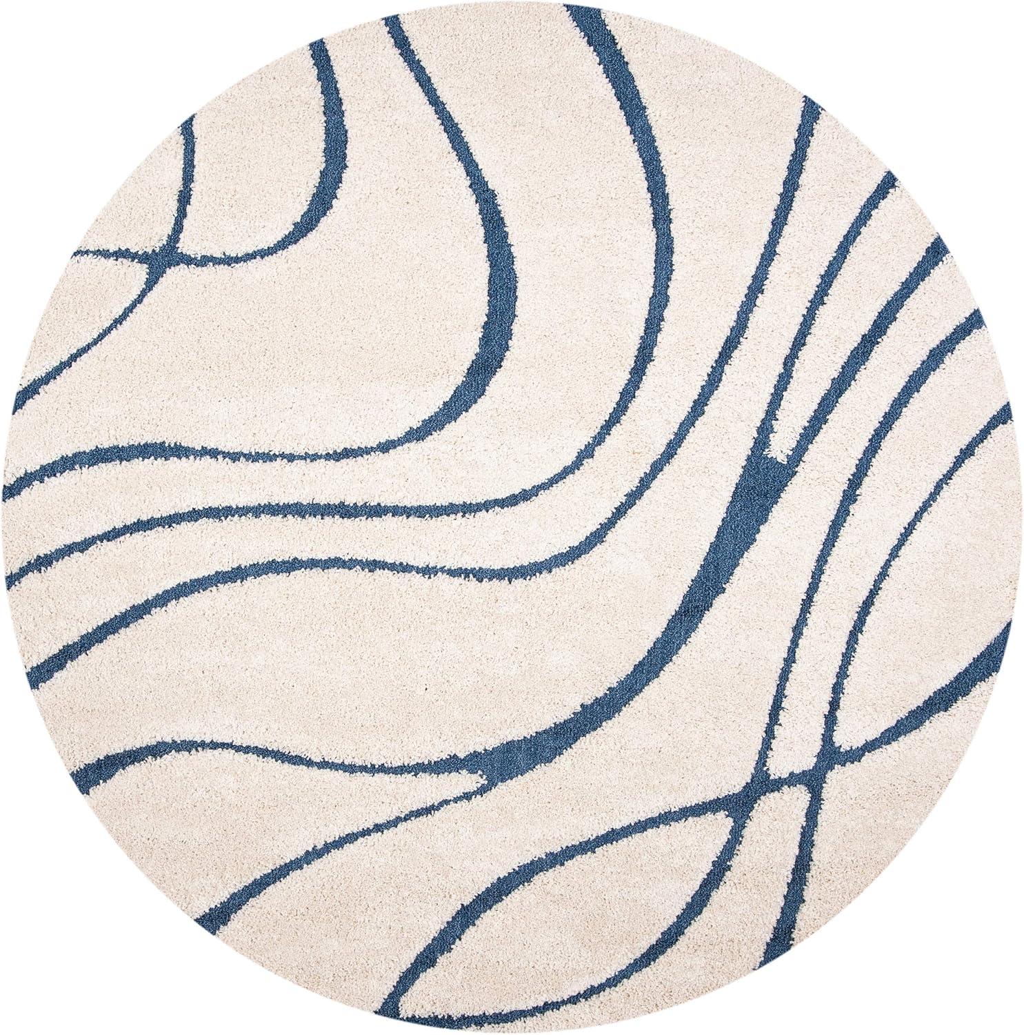 image:imageSAFAVIEH Area Rug 8x10 Florida Shag Collection Large Grey amp Grey NonShedding amp Easy Cleaning Plush Thick Pile Ideal for Living Room Bedroom Dining Space SG471080CreamBlue