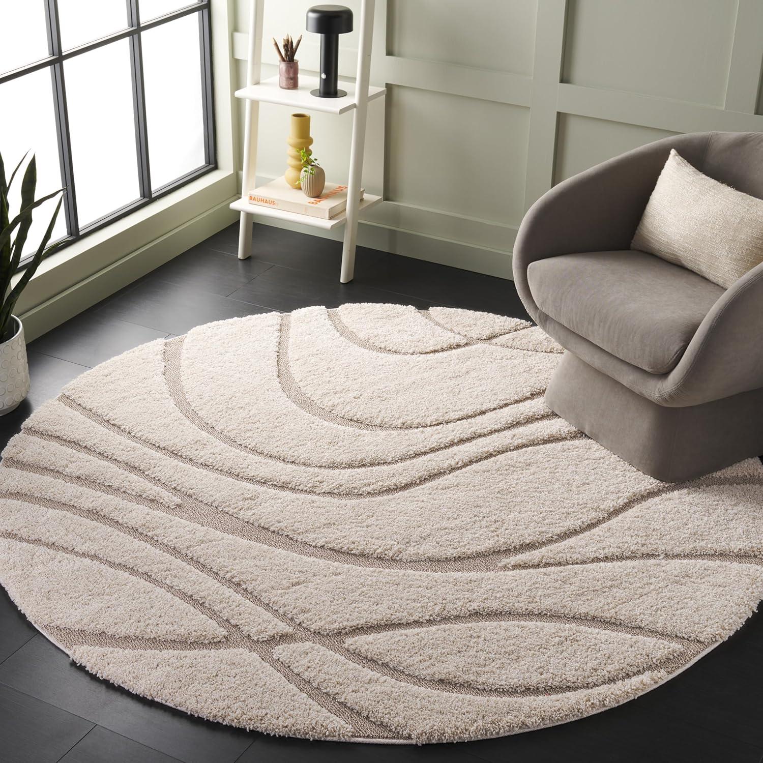 image:imageSAFAVIEH Area Rug 8x10 Florida Shag Collection Large Grey amp Grey NonShedding amp Easy Cleaning Plush Thick Pile Ideal for Living Room Bedroom Dining Space SG471080CreamBeige