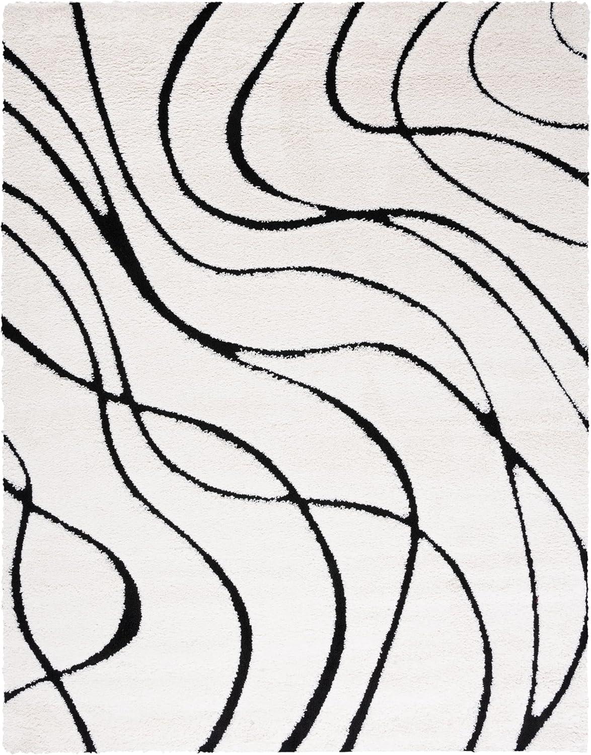 image:imageSAFAVIEH Area Rug 8x10 Florida Shag Collection Large Grey amp Grey NonShedding amp Easy Cleaning Plush Thick Pile Ideal for Living Room Bedroom Dining Space SG471080IvoryBlack