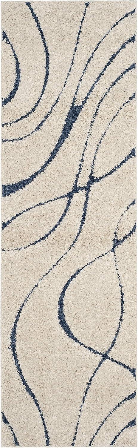 image:imageSAFAVIEH Area Rug 8x10 Florida Shag Collection Large Grey amp Grey NonShedding amp Easy Cleaning Plush Thick Pile Ideal for Living Room Bedroom Dining Space SG471080CreamBlue